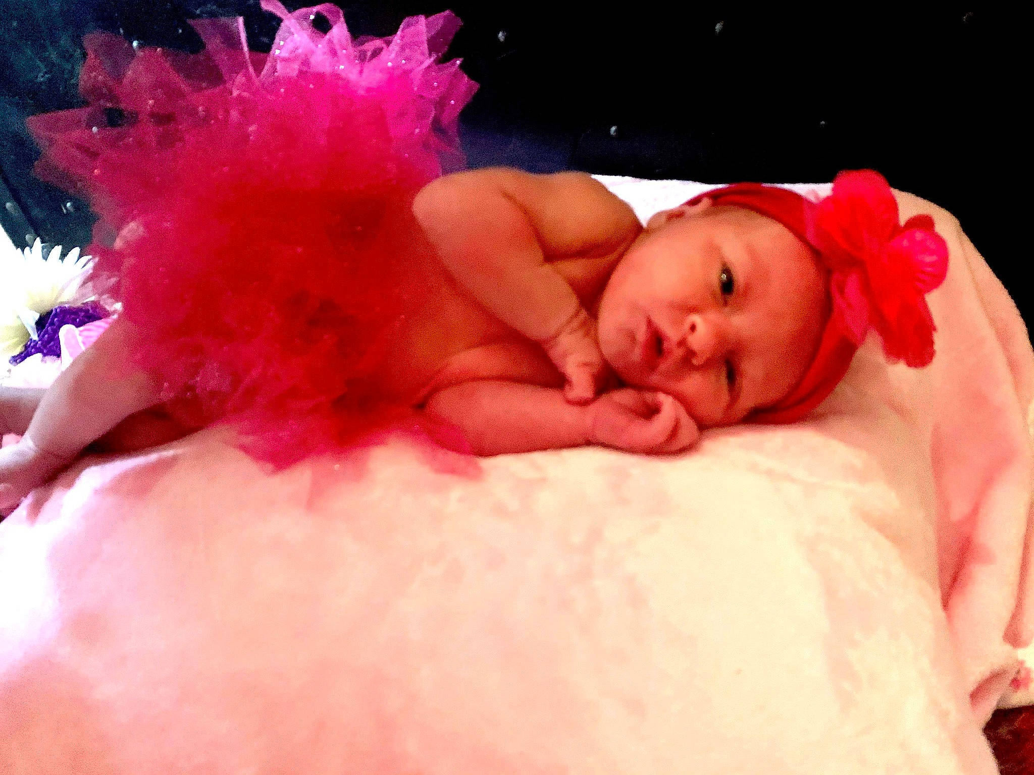 Kailyn joined the competition — help win amazing prizes! abdomen, baby, baby_products, baby_toddler_clothing, bathing, cheek, child, costume_accessory, flesh, foam, hair_accessory, headband, headwear, magenta, muscle, person, pink, skin, stomach, toddler