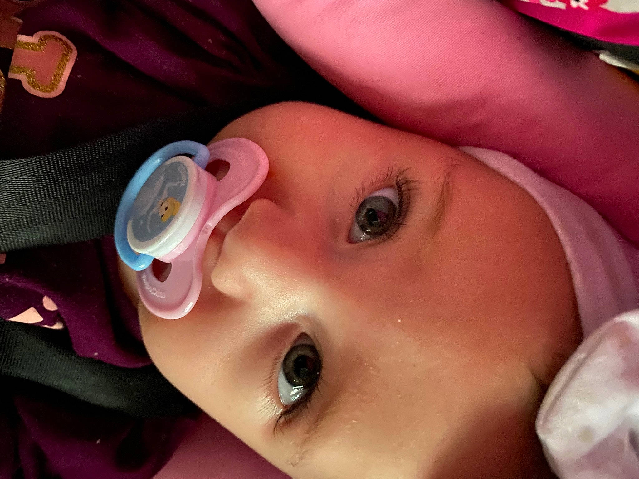 Aleigha joined the competition — help win amazing prizes! baby, cheek, child, ear, eye, eyebrow, eyelash, forehead, head, headgear, iris, lip, mouth, neck, nose, organ, person, pink, skin, textile