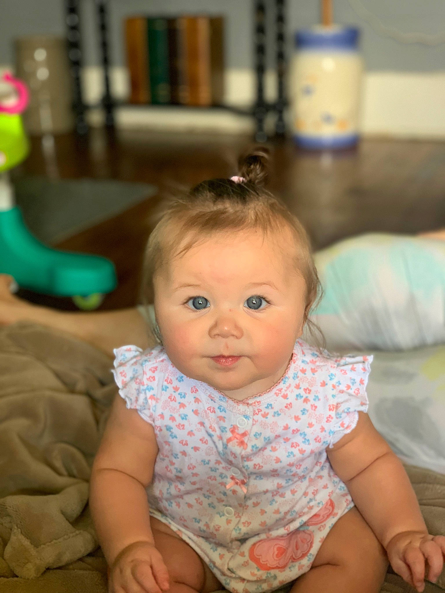 Alessia joined the competition — help win amazing prizes! baby, baby_toddler_clothing, cheek, child, chin, eye, eyelash, finger, fun, hair, happy, head, iris, mouth, nose, person, sitting, skin, sleeve, smile