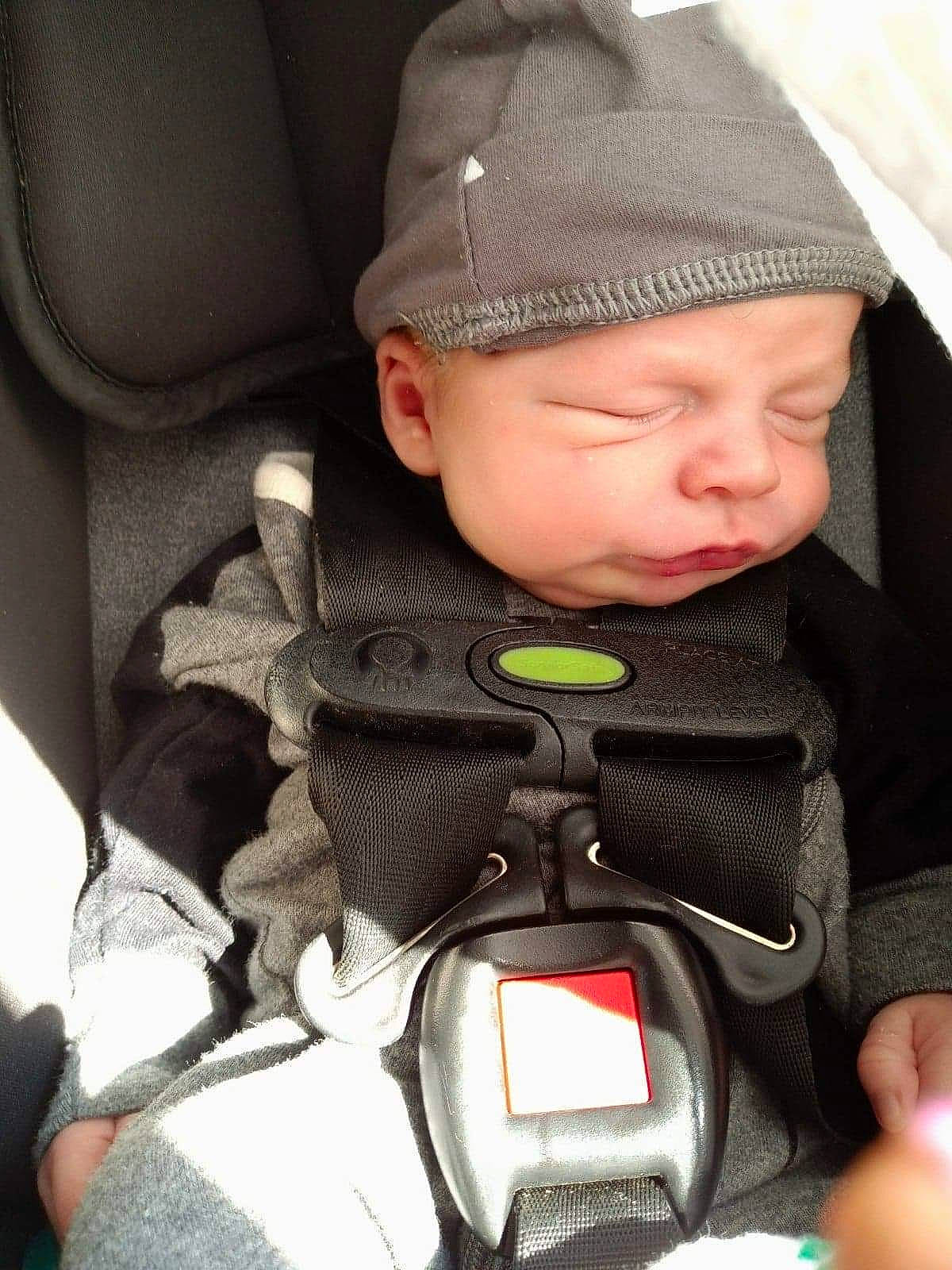 Timothy joined the competition — help win amazing prizes! auto_part, automotive_design, baby, baby_carriage, baby_products, baby_safety, baby_toddler_clothing, cap, car_seat, cheek, child, comfort, eye, head_restraint, headwear, person, seat_belt, sitting, skin, sleeve