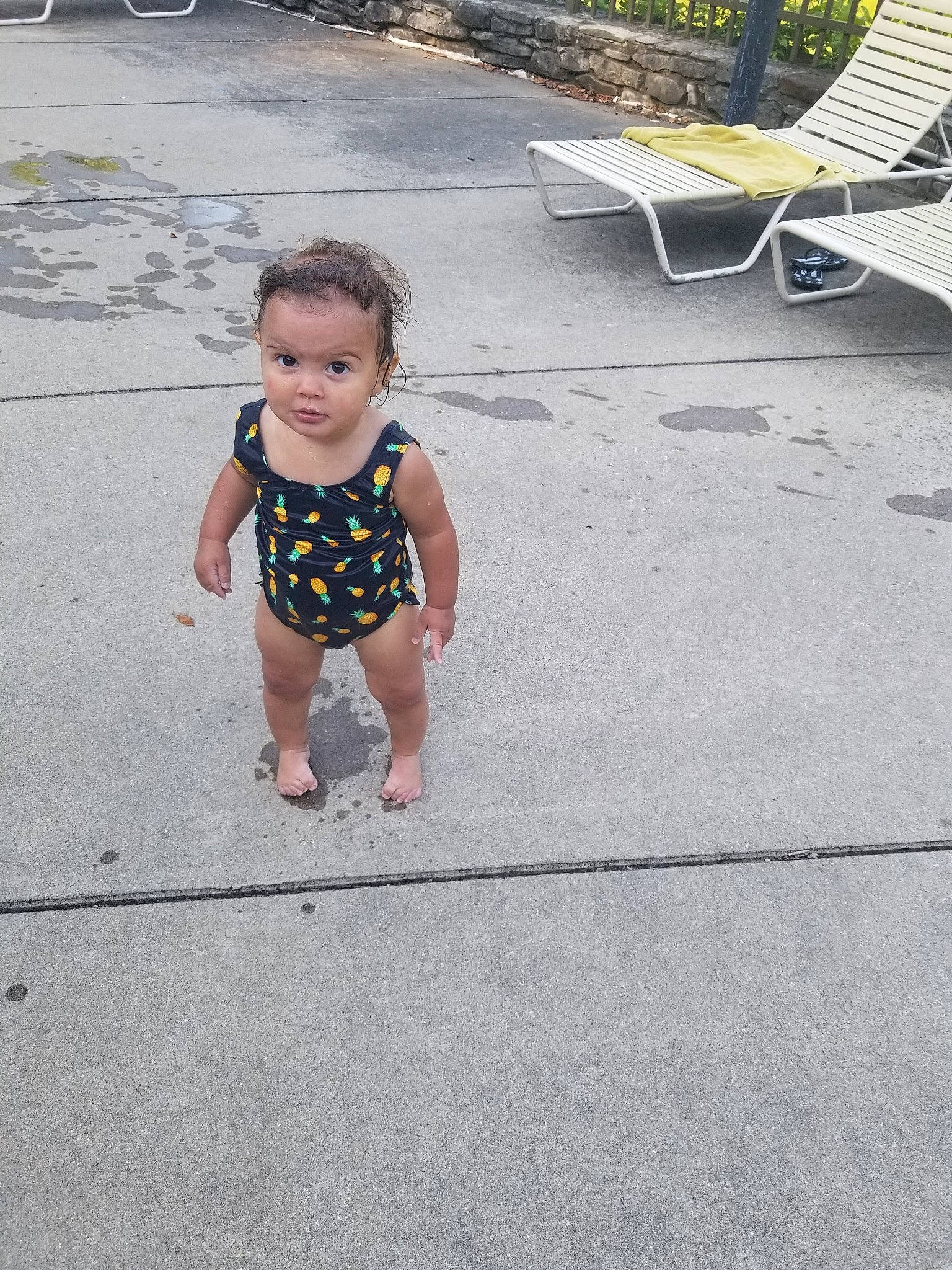 Ashleigh is registered to the contest to win money with this photo: asphalt, child, concrete, fun, grass, person, play, recreation, road_surface, sidewalk, smile, summer, toddler, vacation, yellow