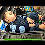Elijah joined the competition — help win amazing prizes! toddler, sleeping, shopping_cart, denim, clothing, groceries, snacks, bag, floor, store, child, person, casual, resting, indoor, footwear, hand, head, face, shopping