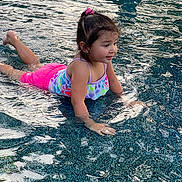 Sofía Ramos is registered to the contest to win money with this photo: child, girl, swimming_pool, water, swimsuit, playing, smiling, summer, outdoor, fun, recreation, wet, hair_tie, young, splash, leisure, kid, happy, activity, portrait