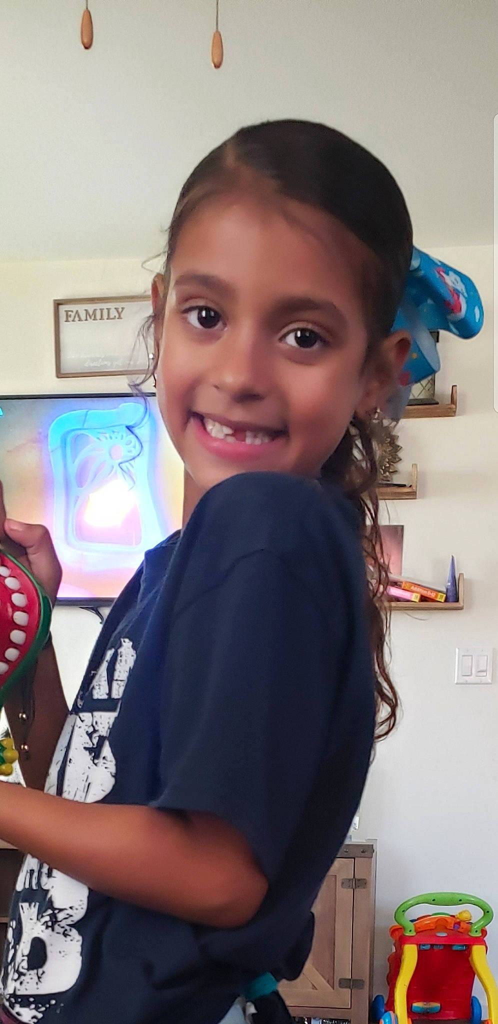 Stalarra joined the competition — help win amazing prizes! black_hair, child, ear, eyebrow, face, forehead, hair, hairstyle, happy, head, joy, long_hair, person, photography, room, skin, smile, toddler, tooth