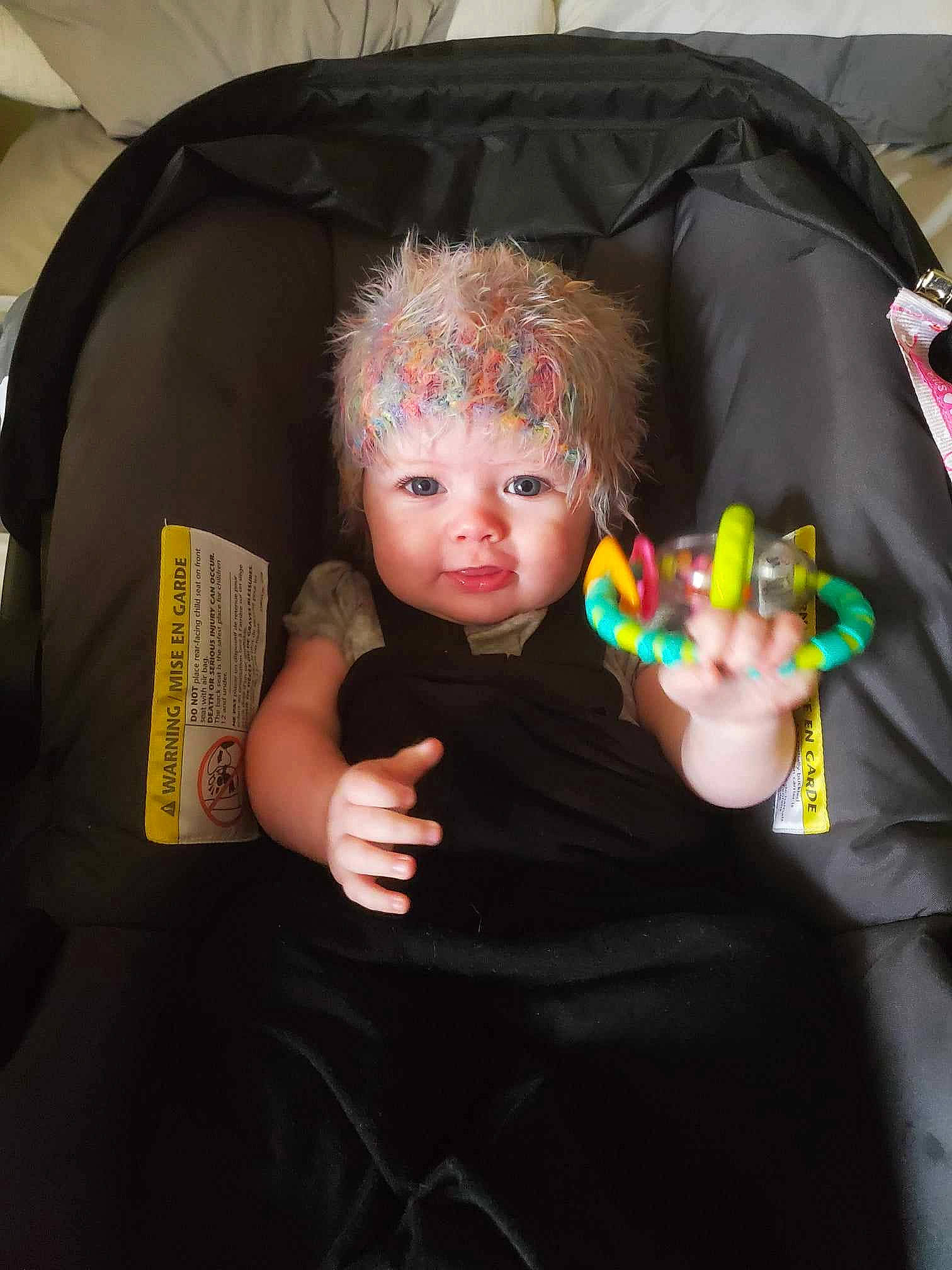 Kandyice joined the competition — help win amazing prizes! baby, baby_products, baby_toddler_clothing, car_seat, chair, cheek, child, comfort, finger, flash_photography, fun, headwear, mouth, nail, person, play, room, sitting, skin, thumb