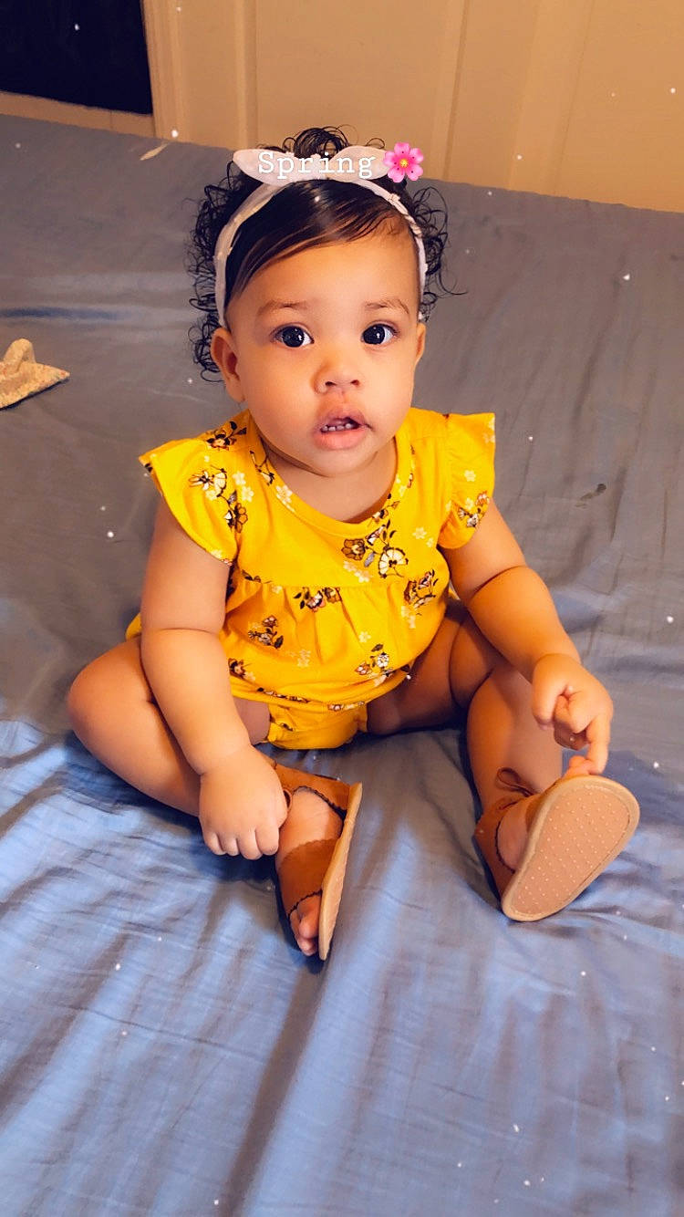 Eviana joined the competition — help win amazing prizes! baby, baby_toddler_clothing, child, person, play, skin, smile, toddler, yellow