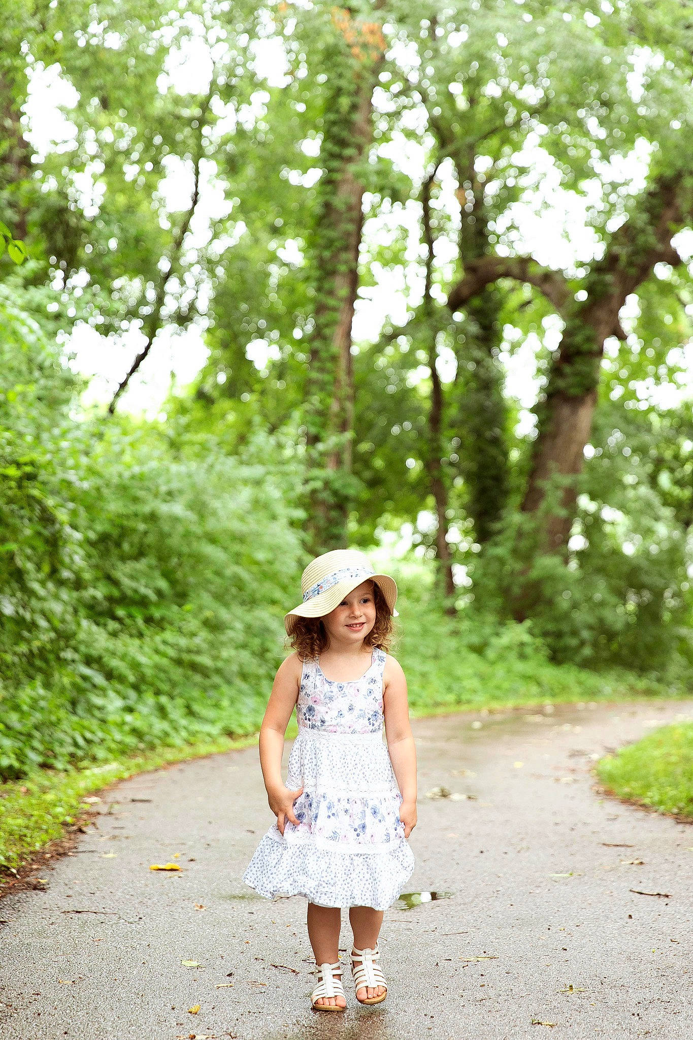 Emery joined the competition — help win amazing prizes! child, day_dress, dress, fashion_accessory, forest, grass, green, happy, headwear, joy, leisure, pattern, people_in_nature, person, plaid, plant, recreation, road, smile, summer