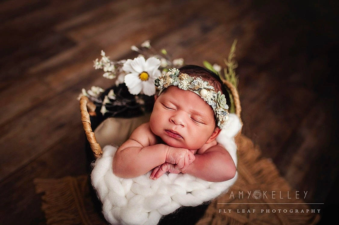 Aliana joined the competition — help win amazing prizes! baby, baby_toddler_clothing, beanie, cap, comfort, fashion_accessory, flash_photography, flower, grass, hair_accessory, happy, headband, headgear, headpiece, headwear, iris, jewellery, person, petal, sitting