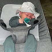 Waylon joined the competition — help win amazing prizes! baby, baseballcap, bodypart, bonnet, cap, chair, clothing, couch, cushion, face, finger, furniture, hand, hat, head, homedecor, pants, person, photography, portrait
