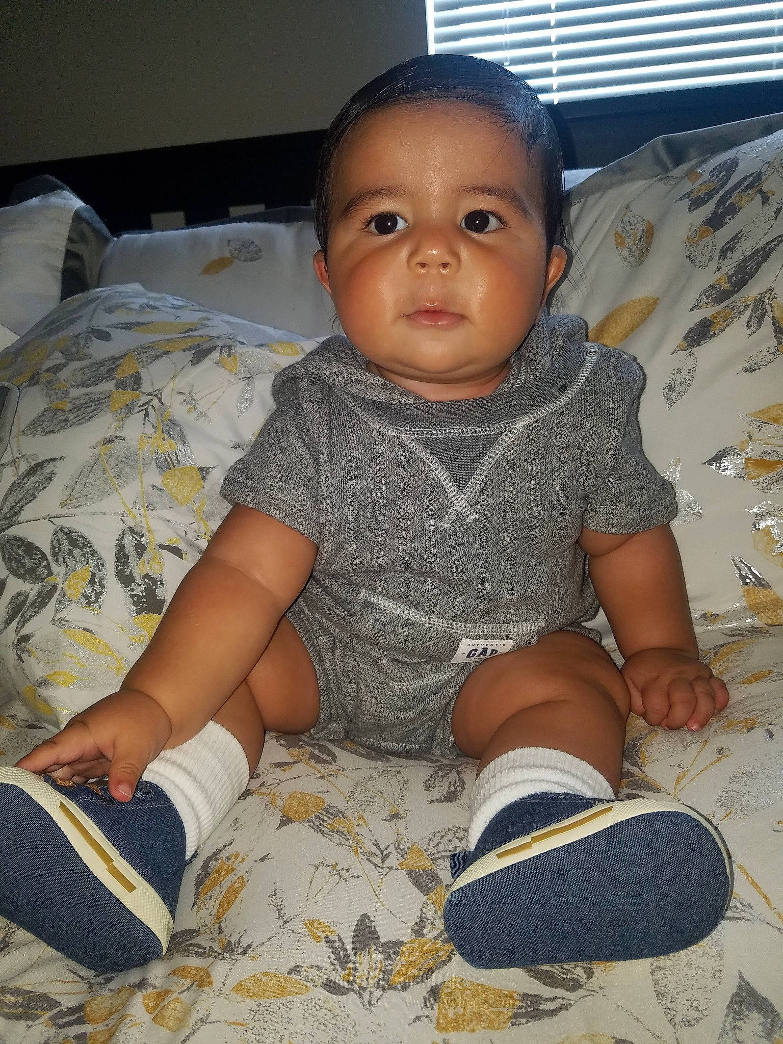 Gerardo joined the competition — help win amazing prizes! baby, cheek, child, leg, person, sitting, skin, smile, thigh, toddler