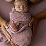newborn, baby, sleeping, wrapped, blanket, hands, family, tender, soft, pink, headband, feet, closeup, portrait, cozy, love, care, skin, fingers, peaceful