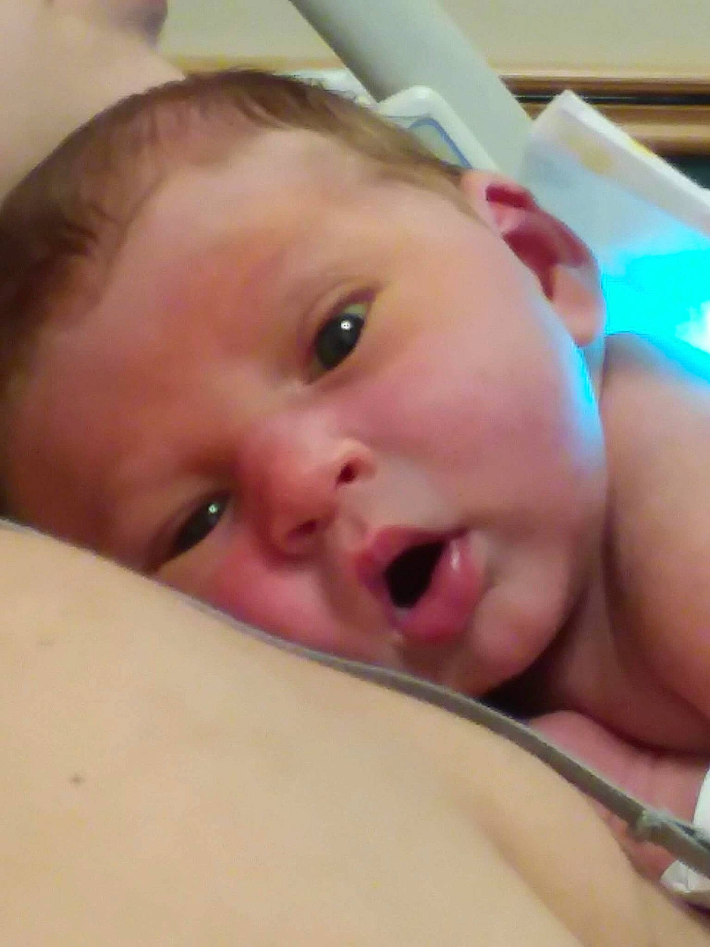 Maverik is registered to the contest to win money with this photo: cheek, child, chin, close_up, ear, face, finger, girl, hand, head, infant, lip, mouth, nose, person, skin, smile, thumb, toddler