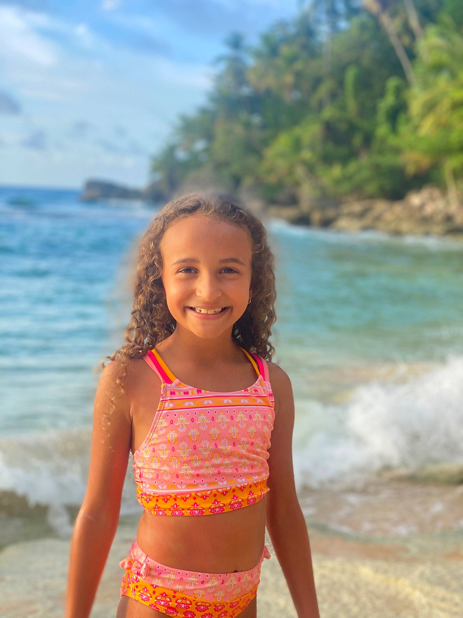 Olivia joined the competition — help win amazing prizes! beach, black_hair, brassiere, happy, head, joy, leisure, lingerie, people_in_nature, people_on_beach, person, sky, smile, swimsuit_bottom, swimsuit_top, swimwear, thigh, travel, tree, undergarment