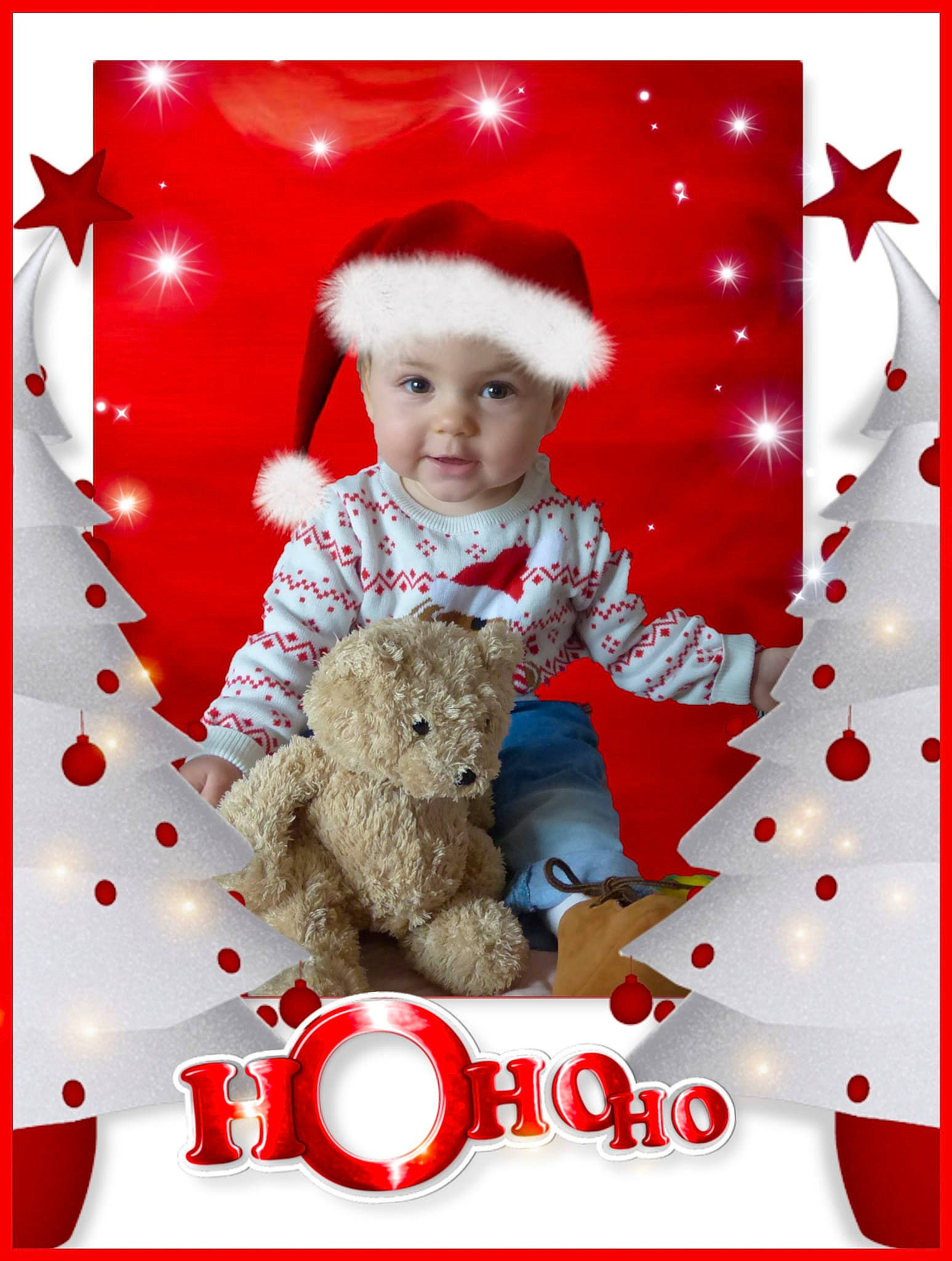Aria a rejoint le concours — aidez-le/la à gagner de superbes lots ! baby, baby_toddler_clothing, beauty, child, christmas_eve, event, facial_expression, font, happy, headwear, holiday, mammal, pattern, person, photograph, rectangle, red, smile, snapshot, teddy_bear