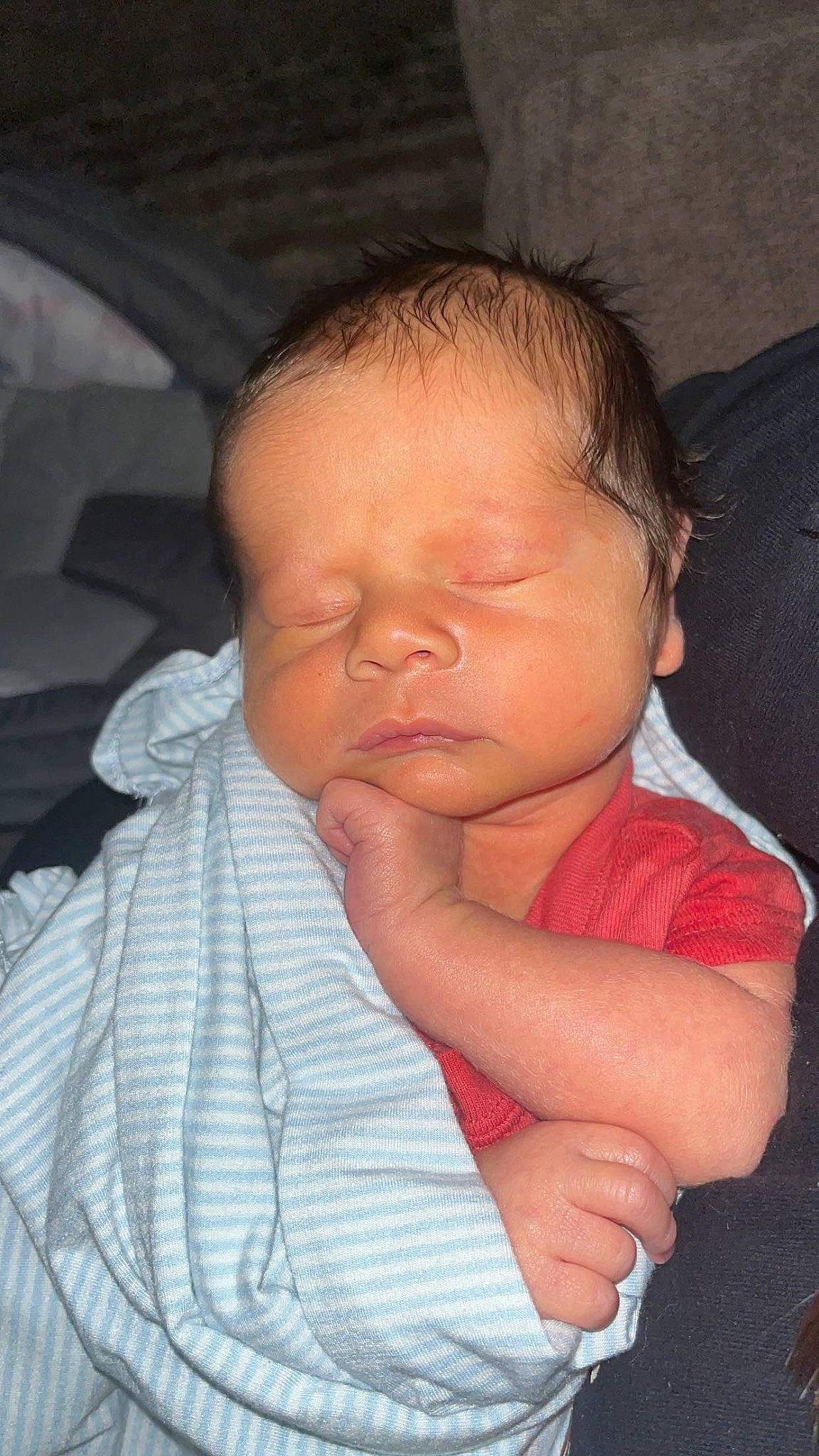 Cooper is registered to the contest to win money with this photo: baby, baby_toddler_clothing, cheek, child, chin, comfort, ear, eyelash, facial_expression, fun, gesture, happy, iris, linens, mammal, mouth, nose, person, skin, thumb