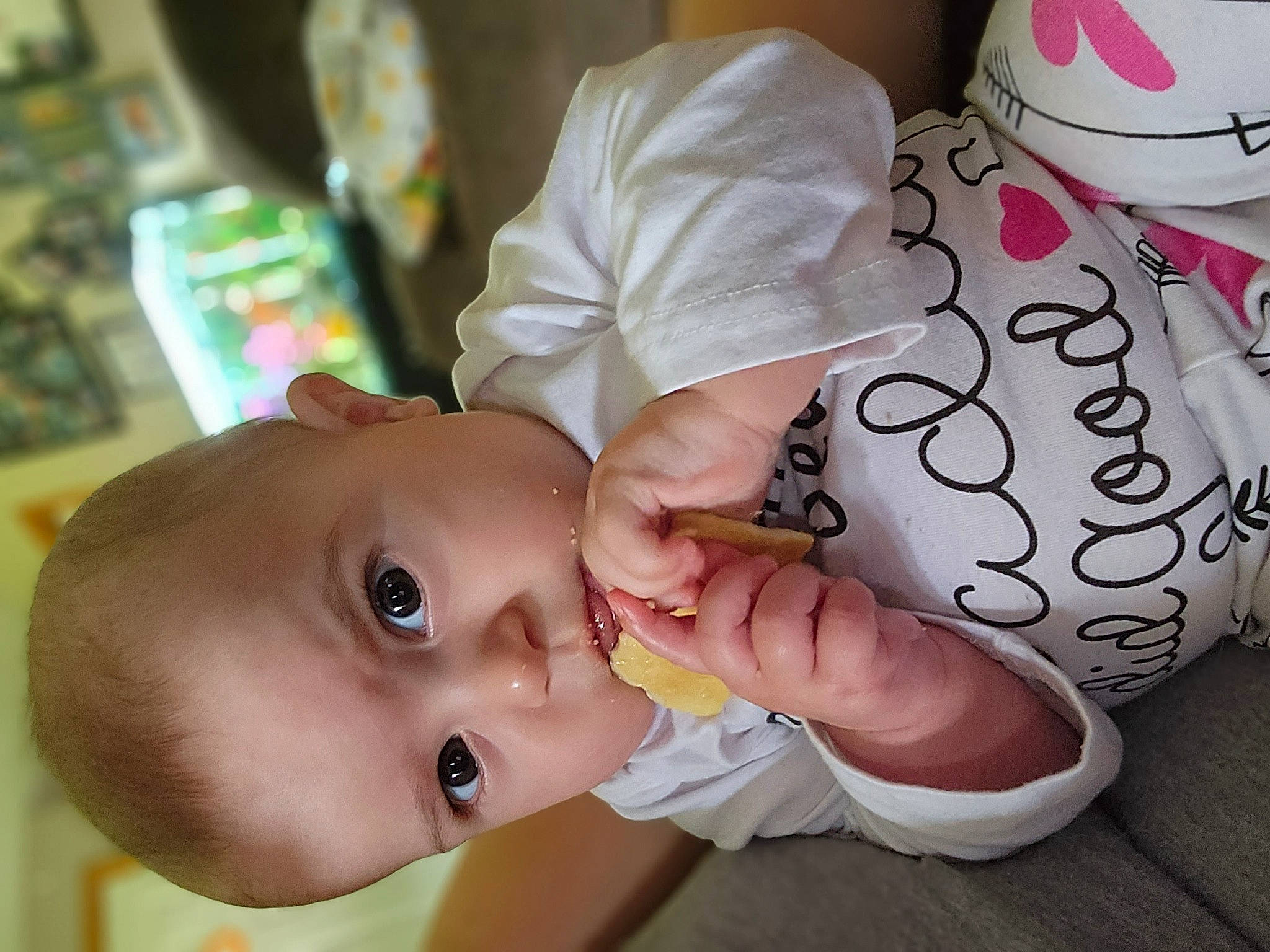 Raina joined the competition — help win amazing prizes! baby, baby_products, baby_sleeping, baby_toddler_clothing, cheek, child, drinkware, eyelash, finger, gesture, hand, happy, headgear, nail, nose, person, pink, skin, thumb, toddler