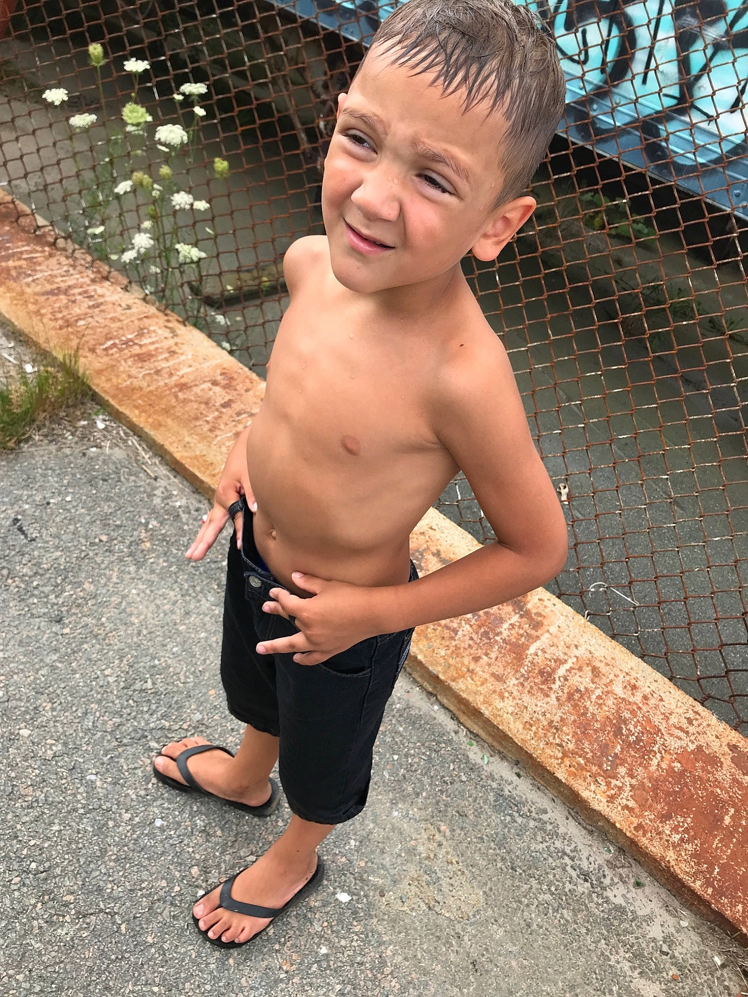 Jandel is registered to the contest to win money with this photo: barechested, chest, child, child_model, fawn, fun, joy, leg, male, muscle, person, smile, summer, toddler, trunk, vacation, water