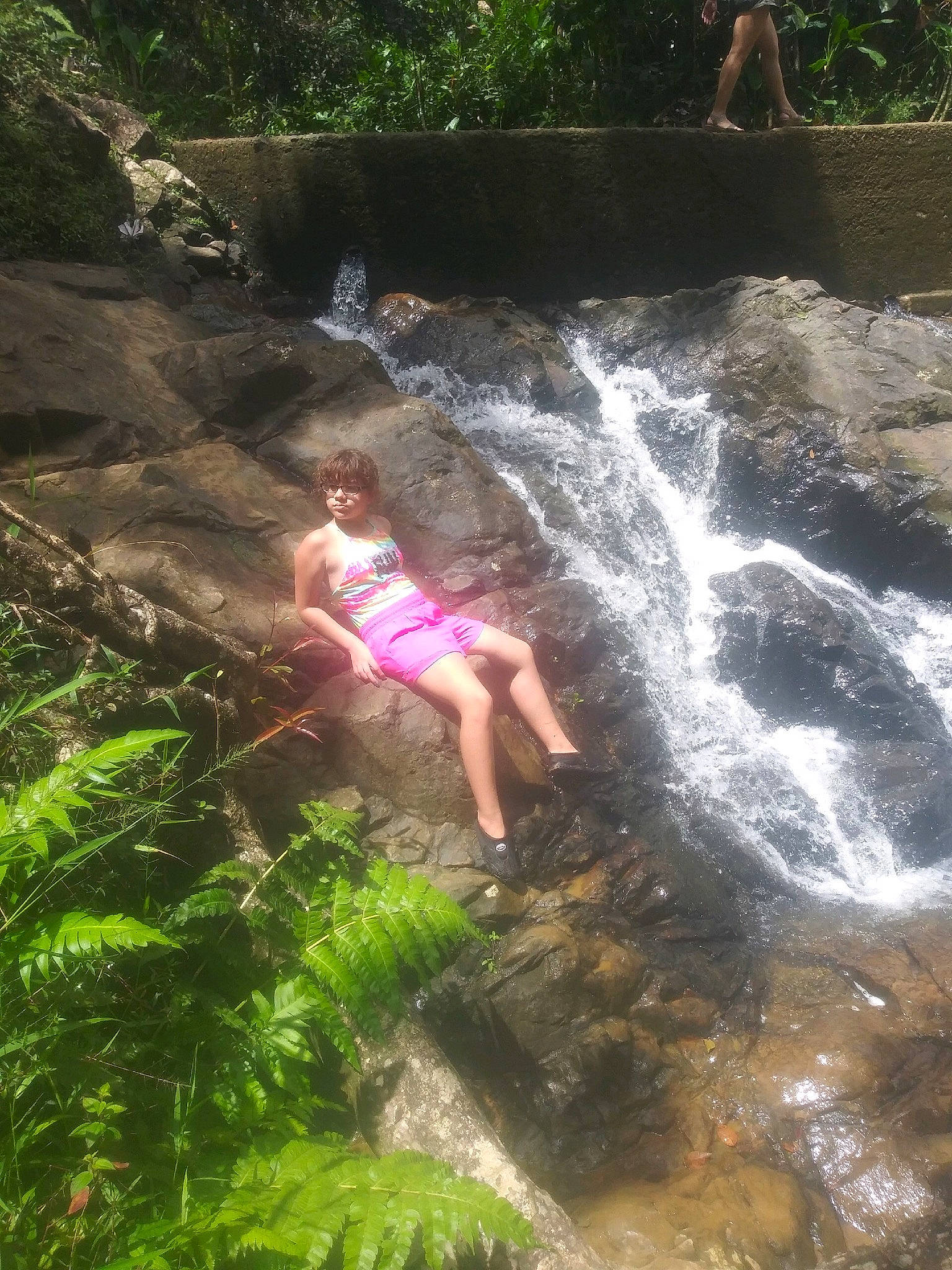 Alia joined the competition — help win amazing prizes! chute, creek, forest, fun, jungle, mineral_spring, nature, nature_reserve, person, rainforest, state_park, stream, sunlight, tree, vacation, vegetation, water, water_feature, water_resources, watercourse