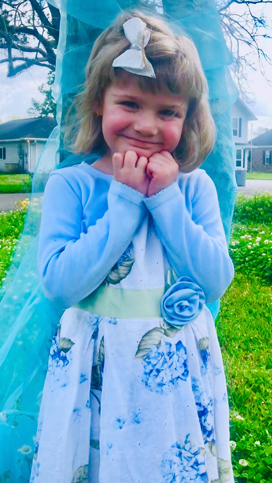 Madilyn Anderson joined the competition — help win amazing prizes! baby, blue, child, dress, grass, headwear, jacket, joy, outerwear, person, photography, pink, plant, play, recreation, skin, smile, toddler