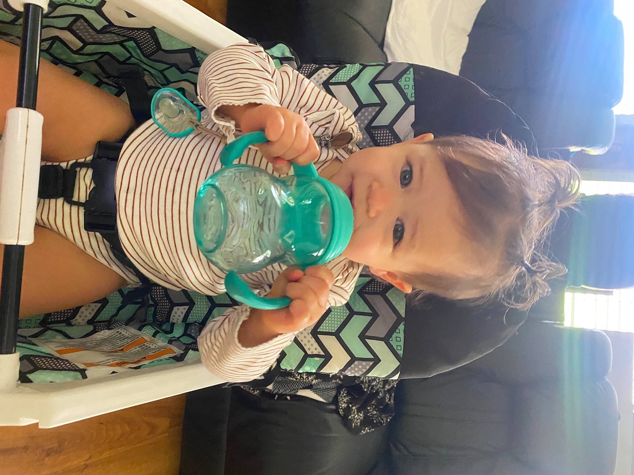 Emery joined the competition — help win amazing prizes! baby, baby_toddler_clothing, child, cooking, cool, drinking_water, drinkware, food, hairstyle, happy, head, mouth, nail, person, plastic_bottle, sitting, skin, tableware, thigh, toddler