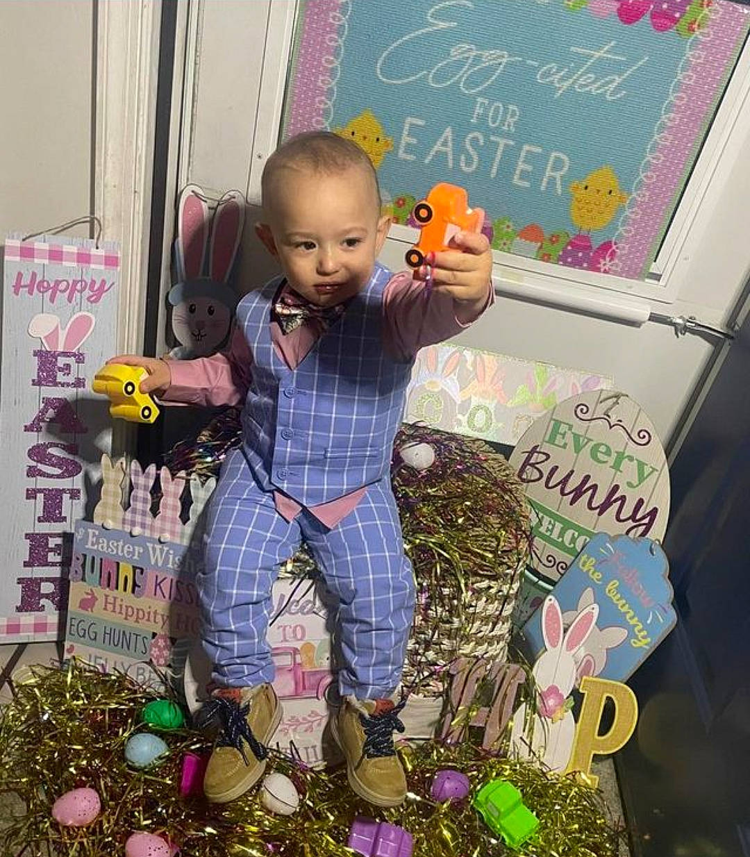Xzavier joined the competition — help win amazing prizes! baby, baby_toddler_clothing, baby_toys, blackboard, child, doll, font, fun, handwriting, pattern, person, photography, pink, plastic, play, purple, room, stuffed_toy, toddler, toy