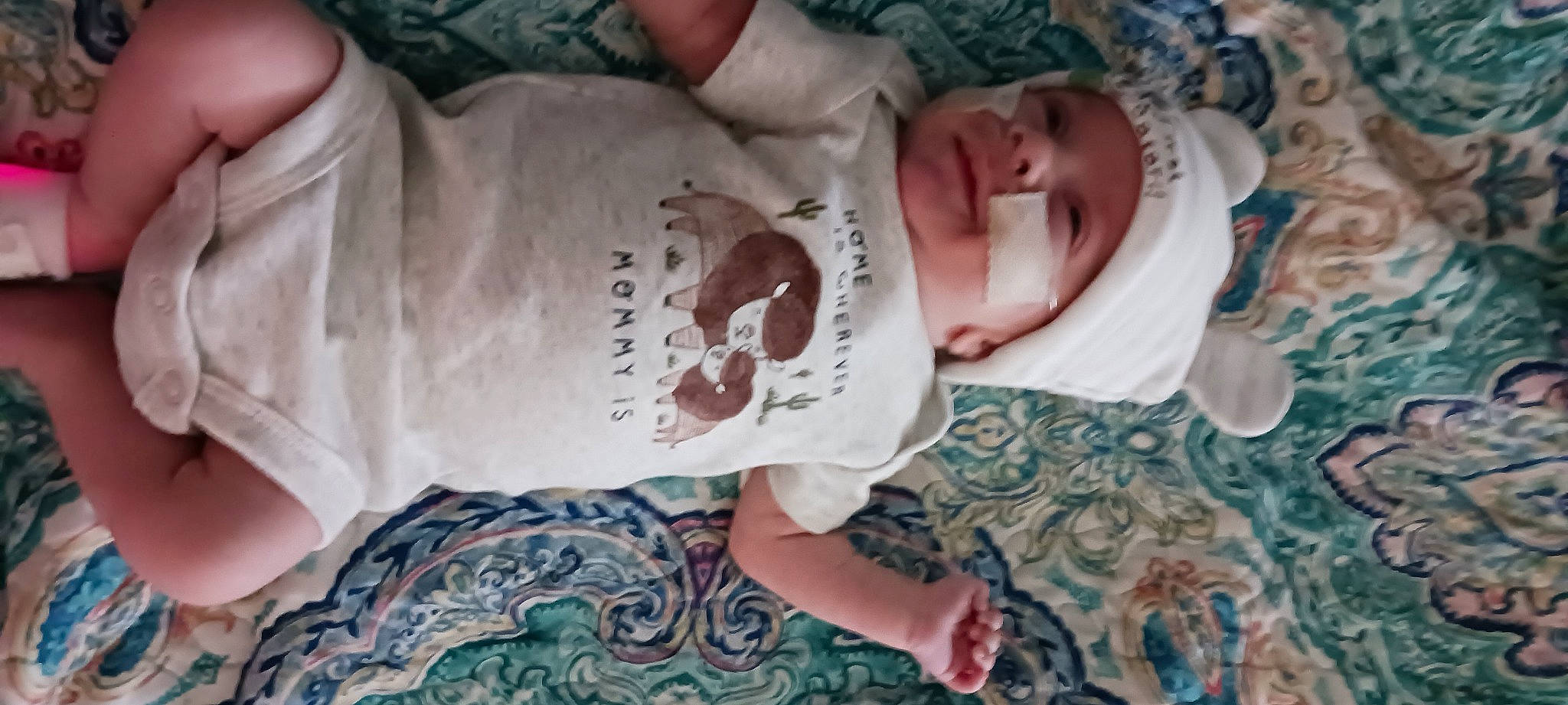 Lionel joined the competition — help win amazing prizes! baby, baby_toddler_clothing, chest, child, elbow, finger, hand, hat, headwear, linens, nail, pattern, person, room, skin, sleeve, thumb, toddler, tree, visual_arts