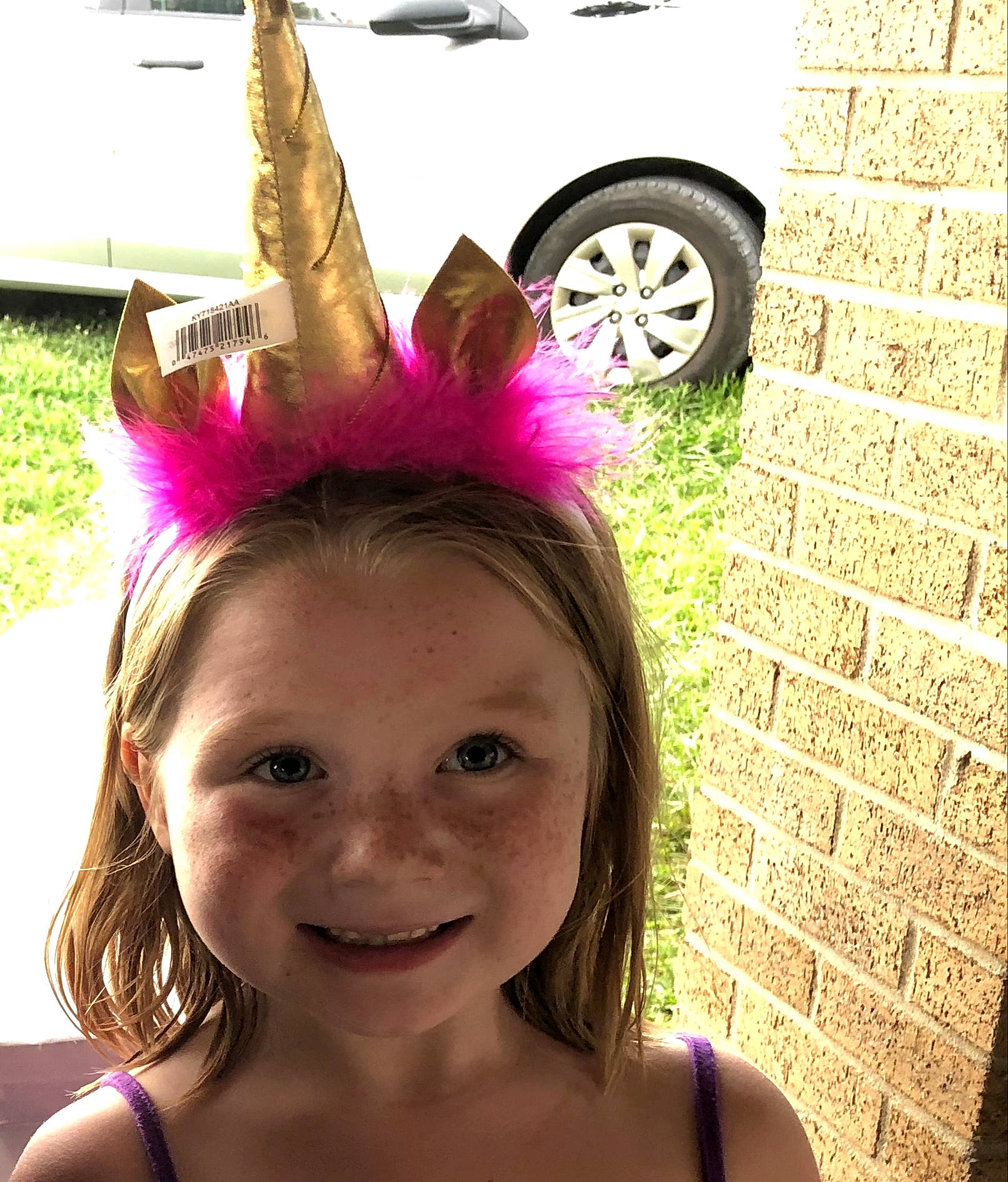 Bella is registered to the contest to win money with this photo: costume_accessory, costume_hat, crown, ear, fashion_accessory, fawn, hair, hair_accessory, hair_coloring, hairstyle, head, headgear, headpiece, joy, liberty_spikes, magenta, party_hat, party_supply, person, pink