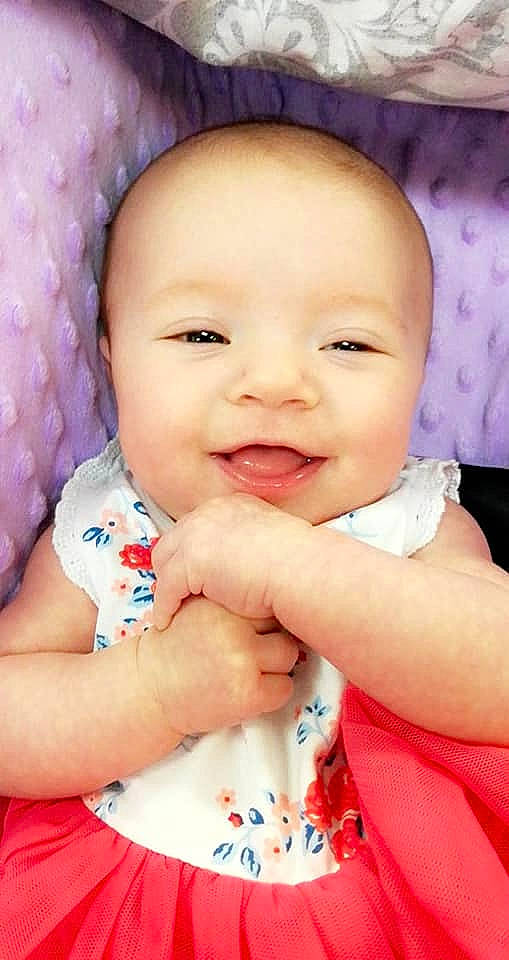 Ember joined the competition — help win amazing prizes! baby, baby_making_funny_faces, beauty, cheek, child, chin, eye, face, facial_expression, finger, forehead, happy, head, lip, mouth, nose, person, pink, skin, smile