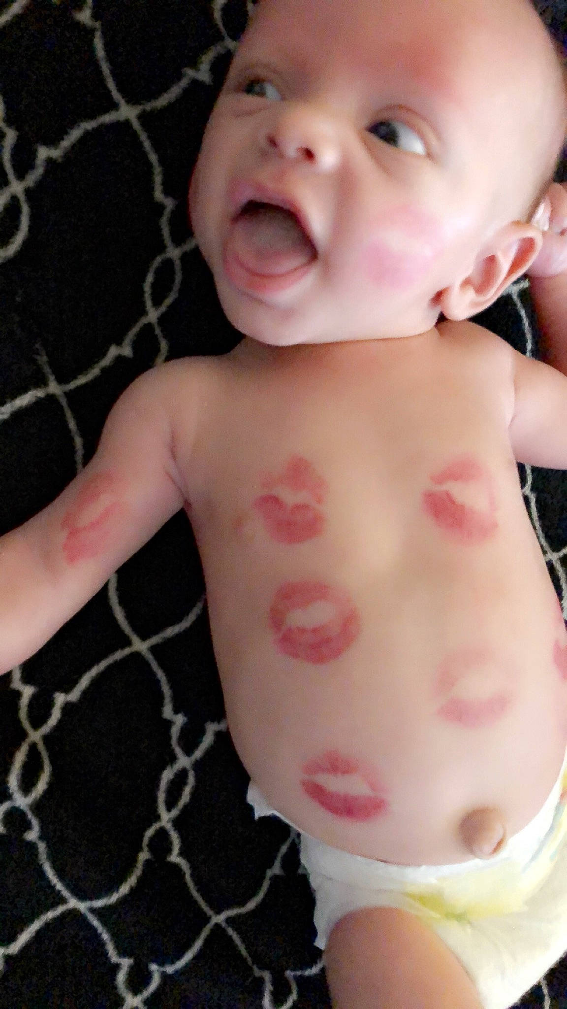 Braxlee is registered to the contest to win money with this photo: baby, cheek, chest, child, flesh, lip, mouth, person, pink, skin, toddler