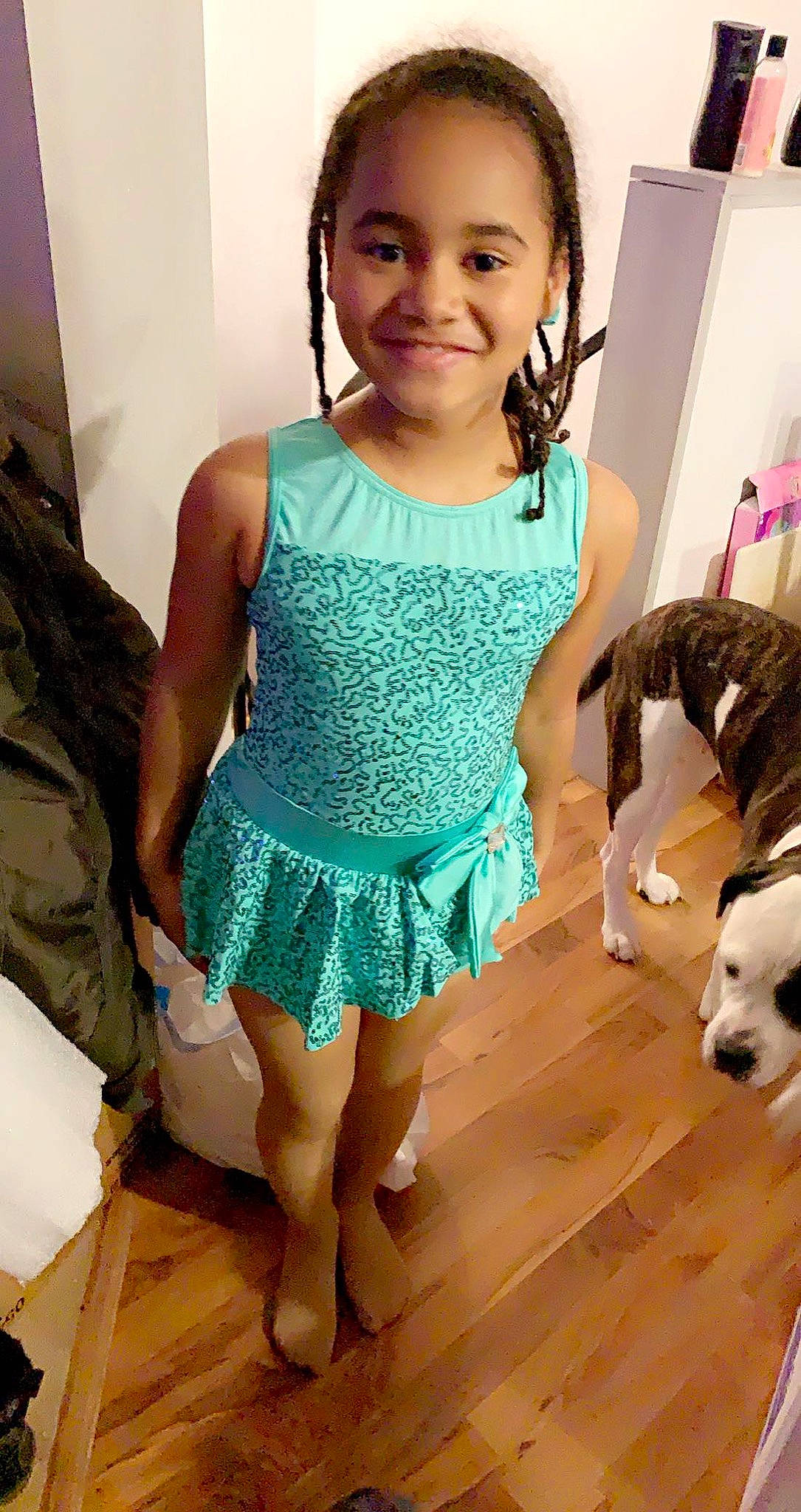 Jozlyn joined the competition — help win amazing prizes! abdomen, baby_toddler_clothing, carnivore, companion_dog, day_dress, dog, fashion_accessory, happy, human_leg, joy, leg, pattern, person, shoulder, sleeve, smile, thigh, toddler, trunk, waist