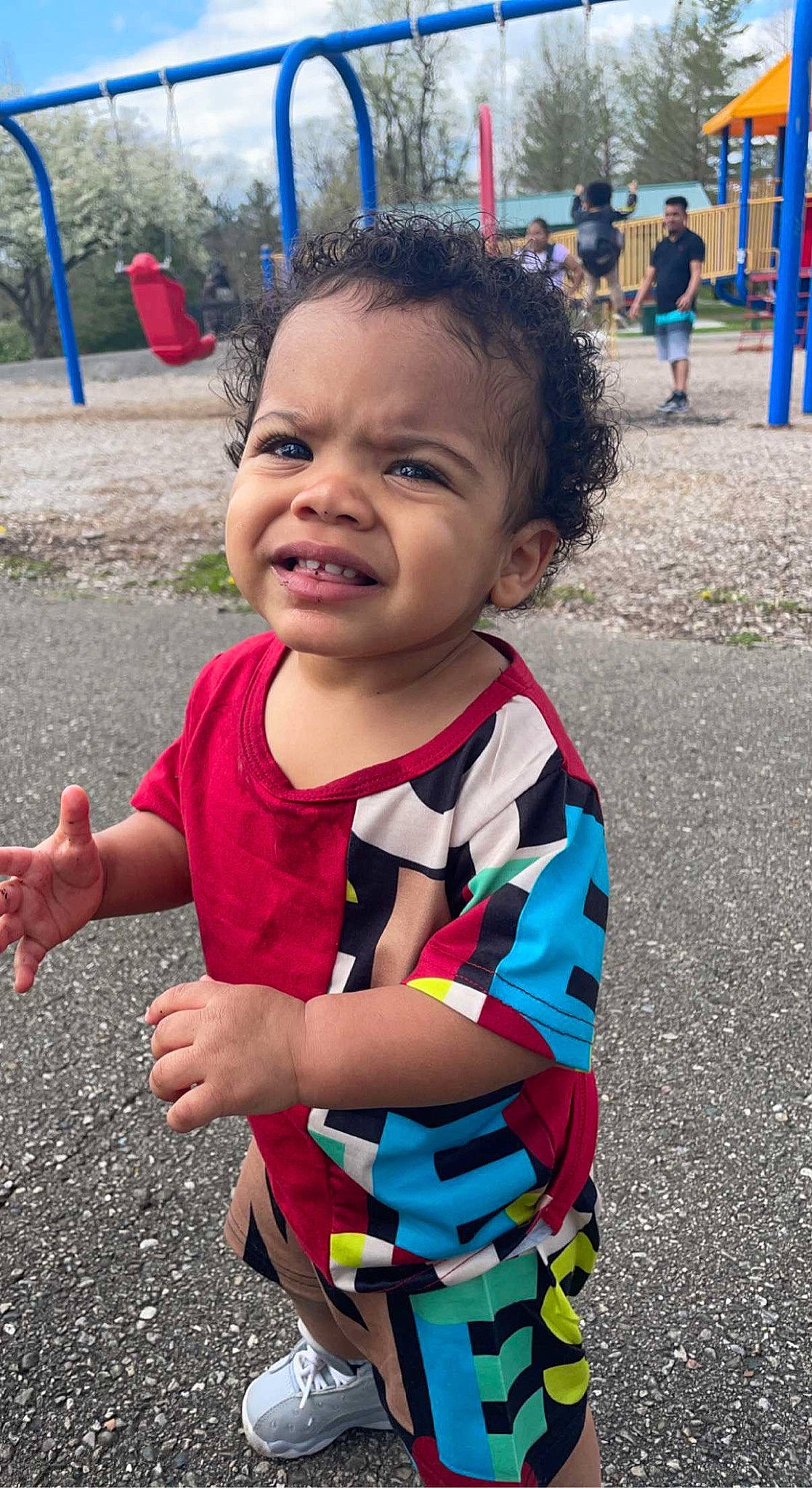 Jaxsyn is registered to the contest to win money with this photo: baby_toddler_clothing, blue, eye, fun, grass, hand, happy, head, leaf, leisure, mouth, nose, person, pink, recreation, skin, sleeve, smile, summer, toddler