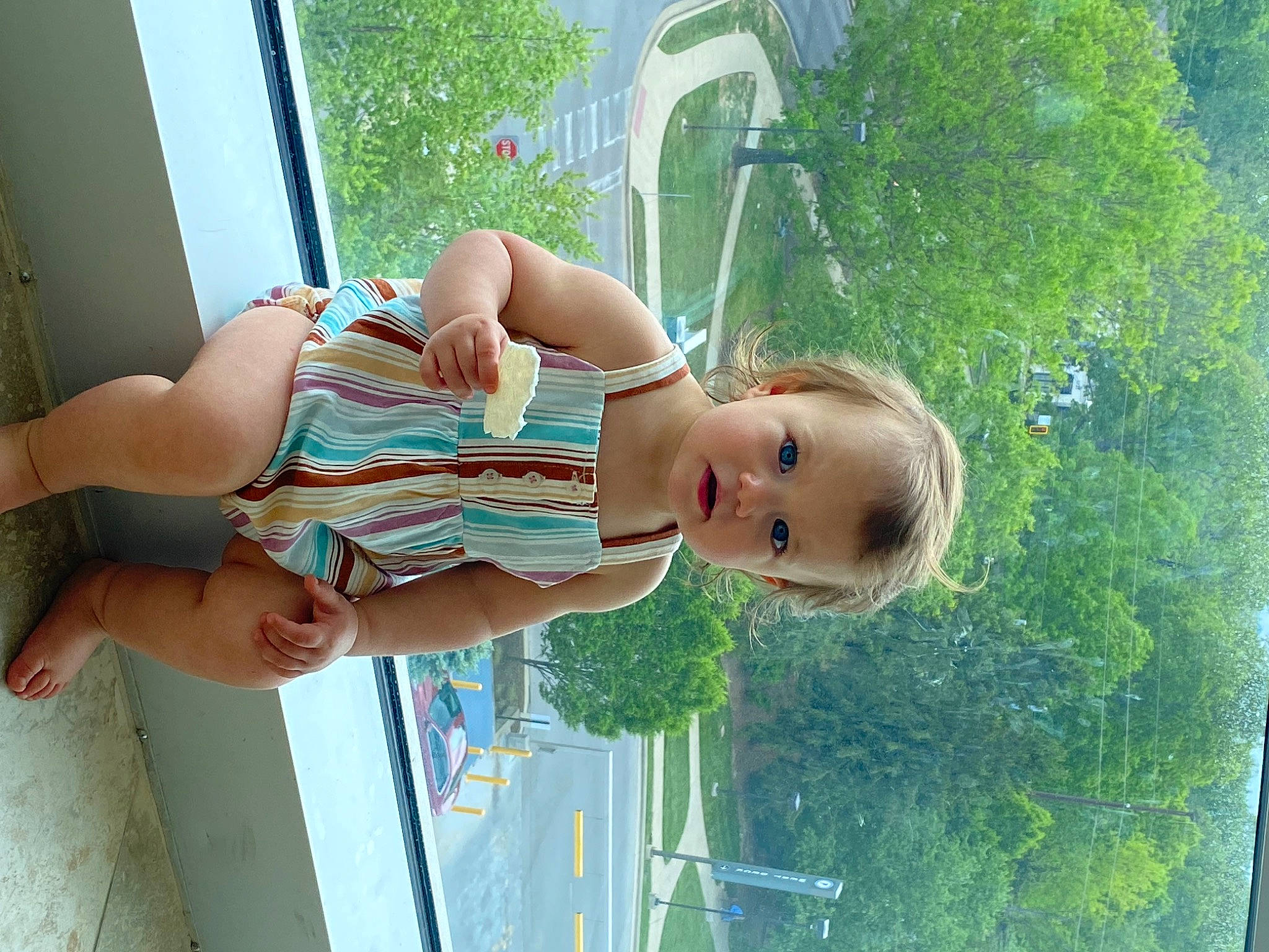 Ella joined the competition — help win amazing prizes! baby, blond, child, dress, fun, grass, happy, human_leg, leisure, people_in_nature, person, plant, summer, sunlight, thigh, toddler, tree, vacation, vehicle_door, water