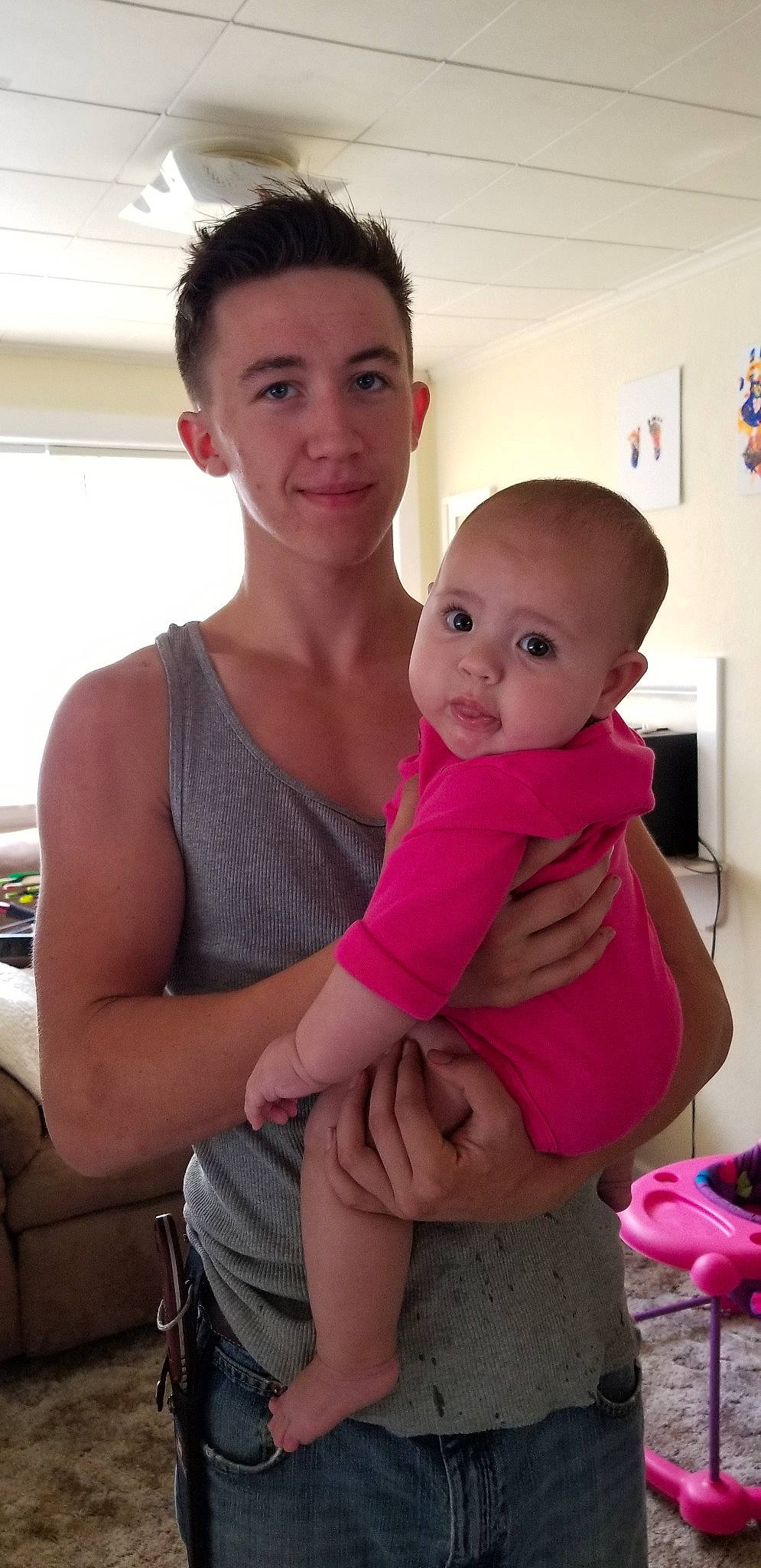 Dannie joined the competition — help win amazing prizes! abdomen, arm, baby, baby_products, cheek, child, daughter, joint, magenta, mother, neck, person, pink, shoulder, sitting, skin, smile, standing, toddler