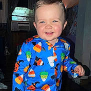 Jak is registered to the contest to win money with this photo: air_conditioner, barefoot, blue_clothing, child, curtains, face, furniture, game_controller, head, home, indoor, pajamas, person, screenshot, smiling, social_media_post, standing, toddler, window, wooden_floor