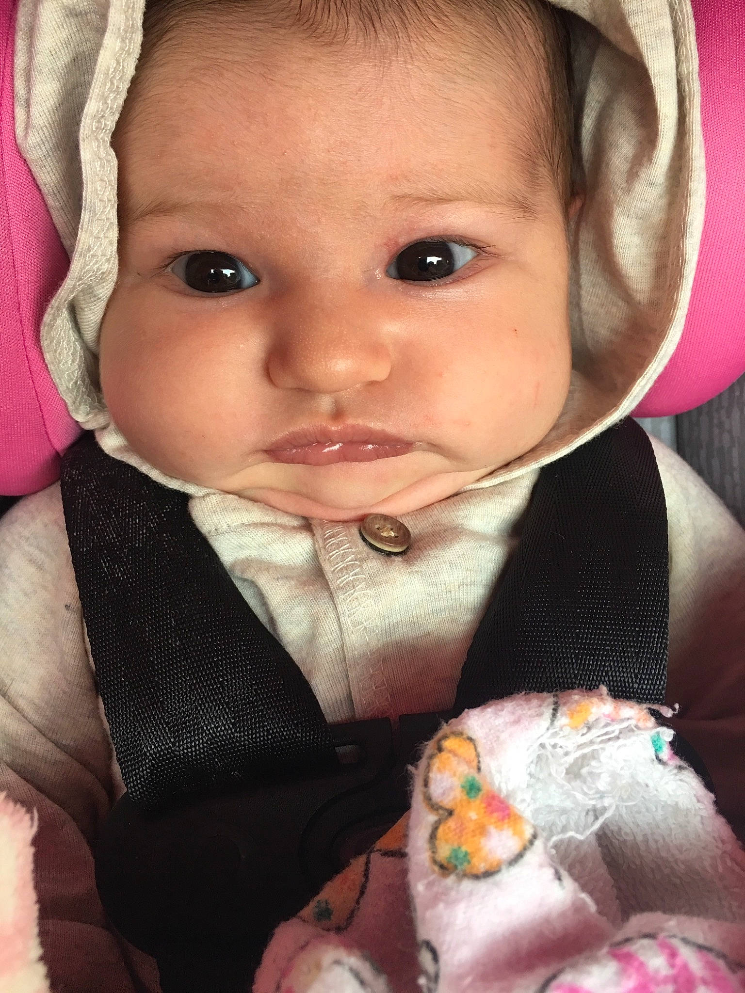 Addison joined the competition — help win amazing prizes! baby, baby_products, beauty, cheek, child, cool, ear, eye, eyebrow, eyelash, face, head, iris, lip, mouth, nose, person, pink, skin, smile