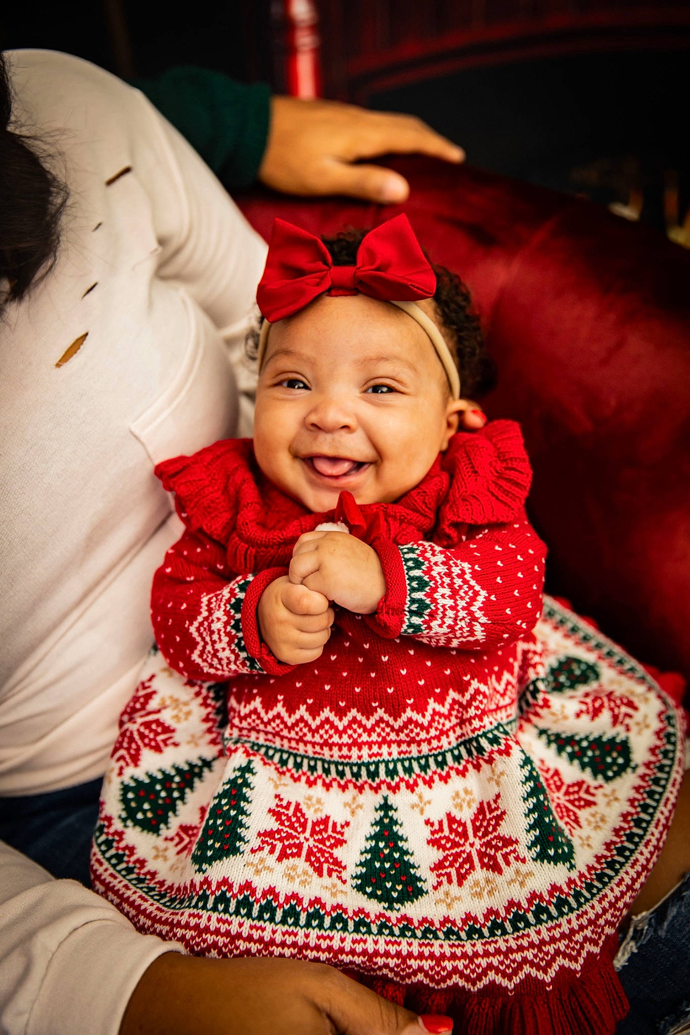 Journee joined the competition — help win amazing prizes! arm, baby, baby_toddler_clothing, cheek, child, comfort, dress, event, facial_expression, fashion, flash_photography, fun, happy, headwear, human_body, magenta, person, pink, red, skin