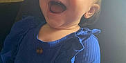 Arya joined the competition — help win amazing prizes! toddler, child, smiling, blue_dress, bow, butterfly, happy, indoor, portrait, face, person, clothing, young_child, cute, baby, joyful, human, sitting, light, candid