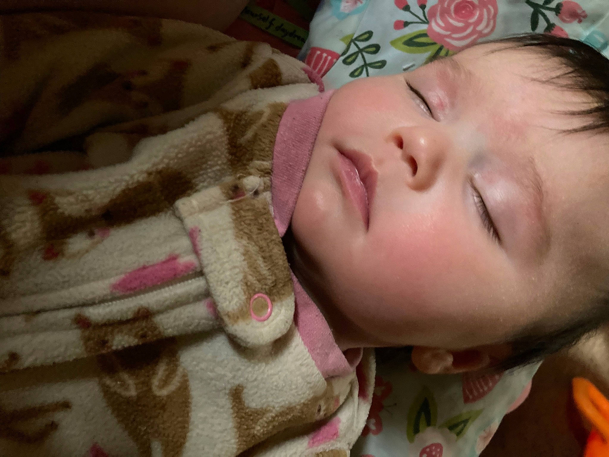 Alice joined the competition — help win amazing prizes! baby, baby_toddler_clothing, bedtime, cheek, child, close_up, comfort, eyebrow, eyelash, happy, iris, linens, lip, nose, pattern, person, pink, portrait_photography, skin, sleeve