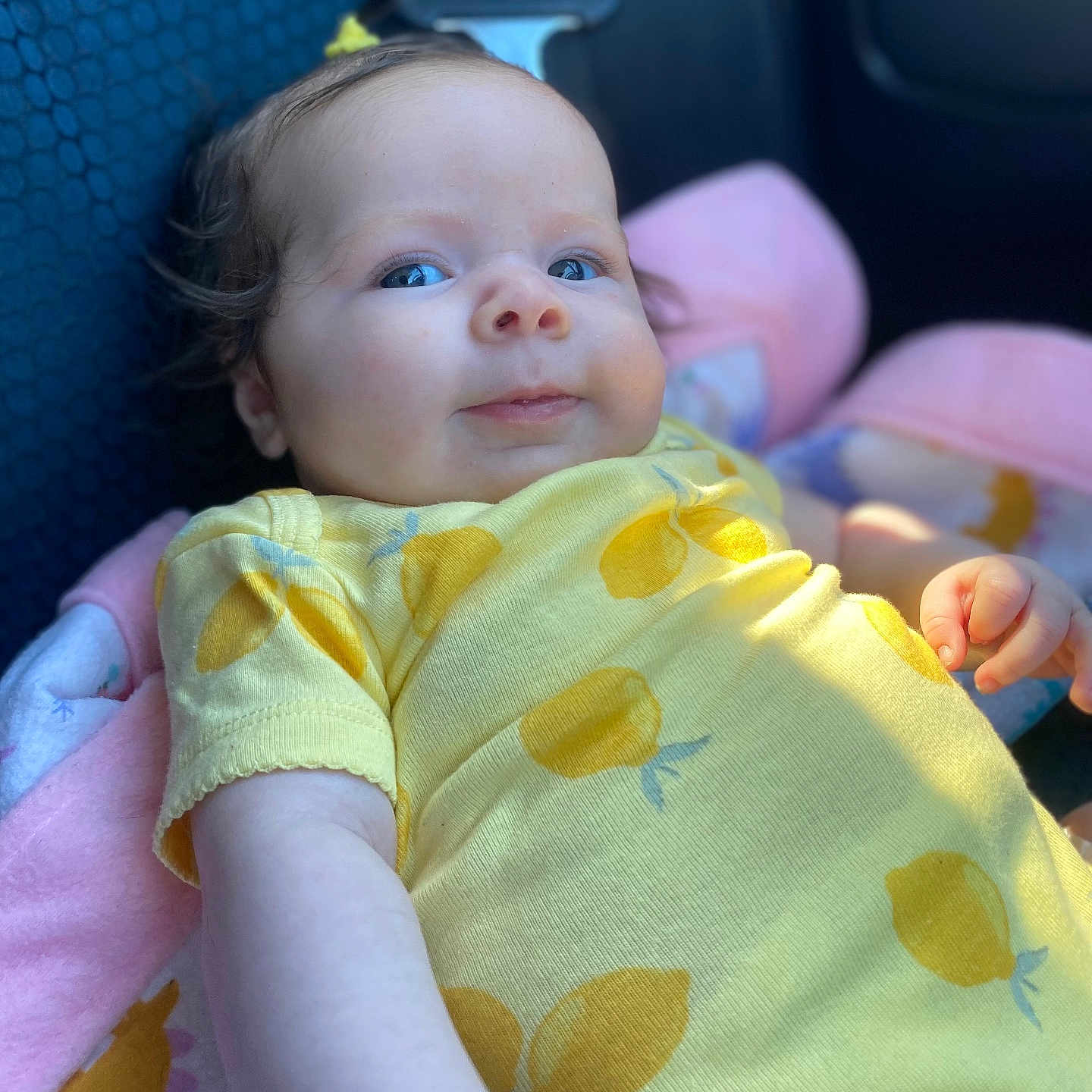 Evie joined the competition — help win amazing prizes! accessories, baby, belt, blanket, clothing, cushion, dress, face, furniture, head, homedecor, newborn, person, photography, portrait, quilt, sleeping, t_shirt, transportation, vehicle