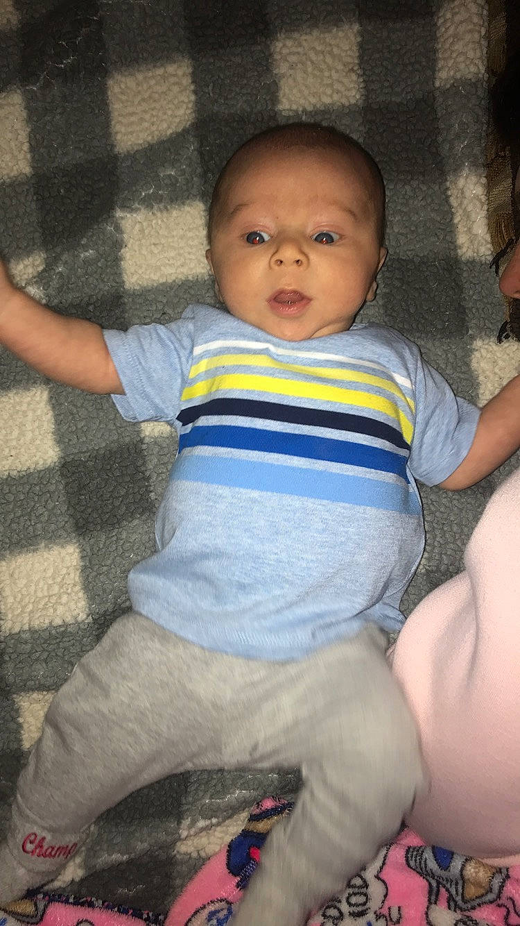 Maverik is registered to the contest to win money with this photo: abdomen, arm, cheek, child, cool, day, eye, girl, head, infant, leg, mouth, person, product, sitting, skin, standing, textile, toddler, trunk