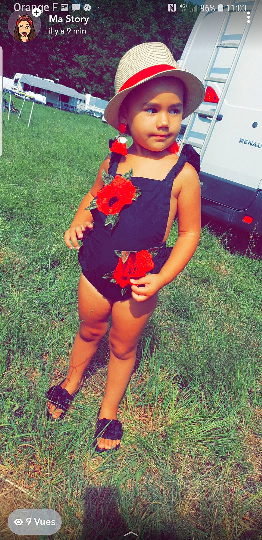 Ivy participe au concours pour gagner de l'argent avec cette photo : child, child_model, clothing, costume, grass, headgear, headwear, joy, person, plant, red, smile, summer, toddler, vacation, wheel