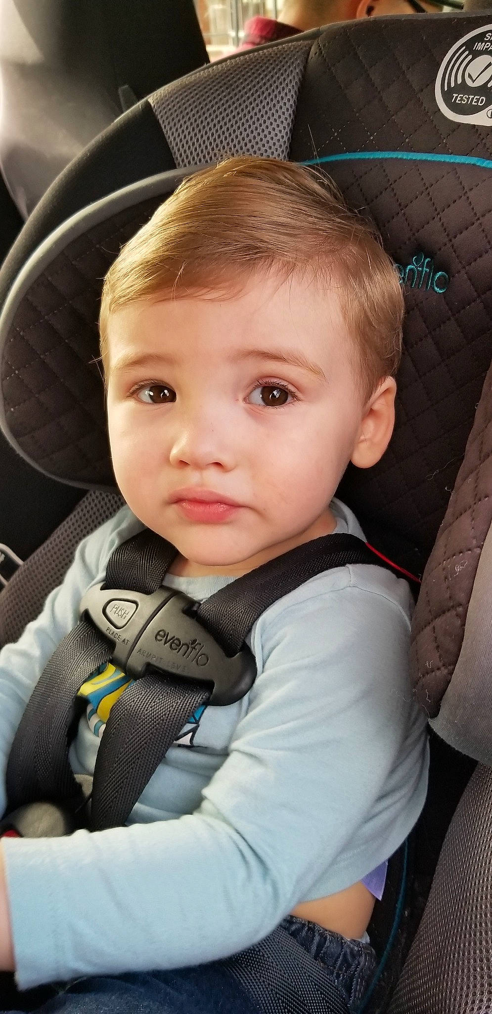 Cesar joined the competition — help win amazing prizes! auto_part, baby, baby_carriage, baby_in_car_seat, baby_products, car_seat, cheek, child, child_model, chin, eye, face, head, lip, person, product, seat_belt, skin, smile, toddler