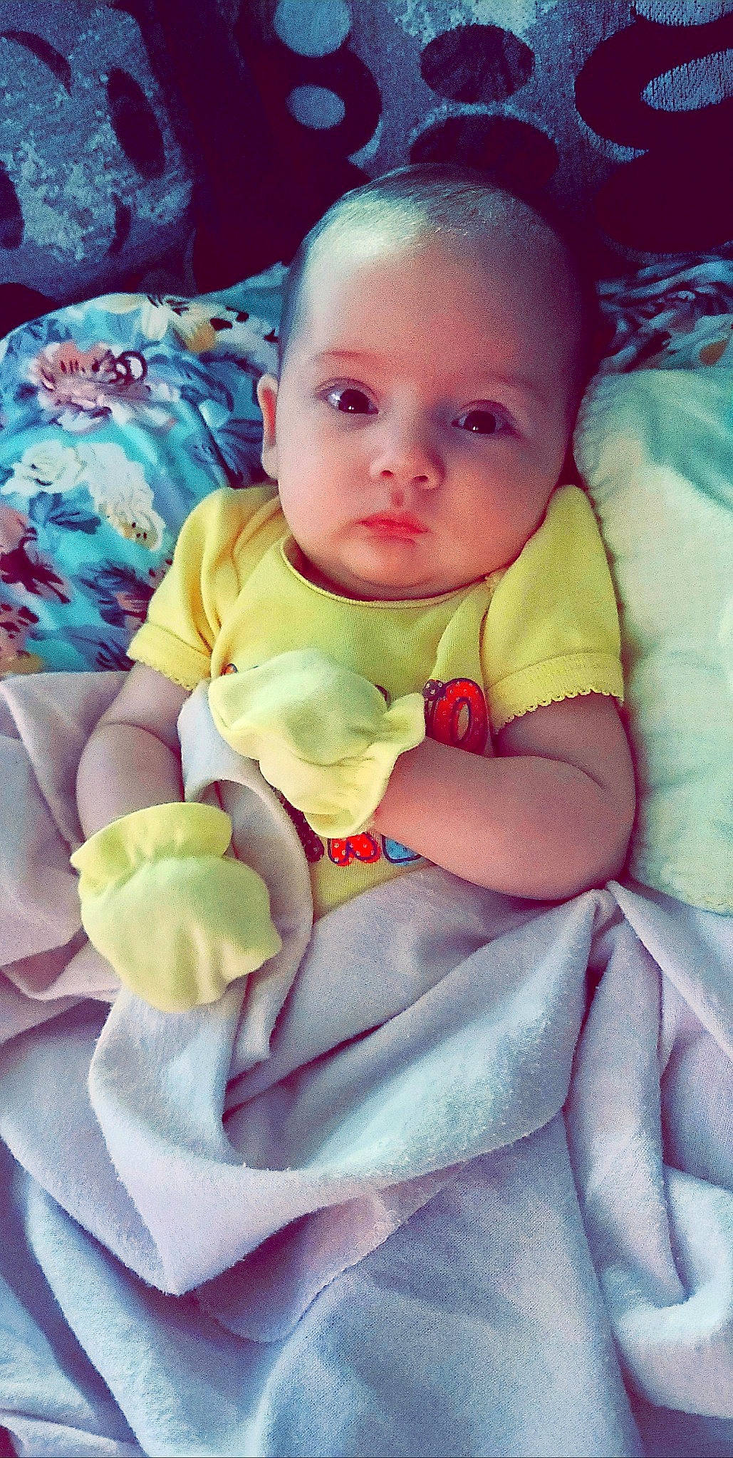 Raegan joined the competition — help win amazing prizes! baby, baby_products, baby_toddler_clothing, cheek, child, comfort, human, linens, person, pink, product, textile, toddler