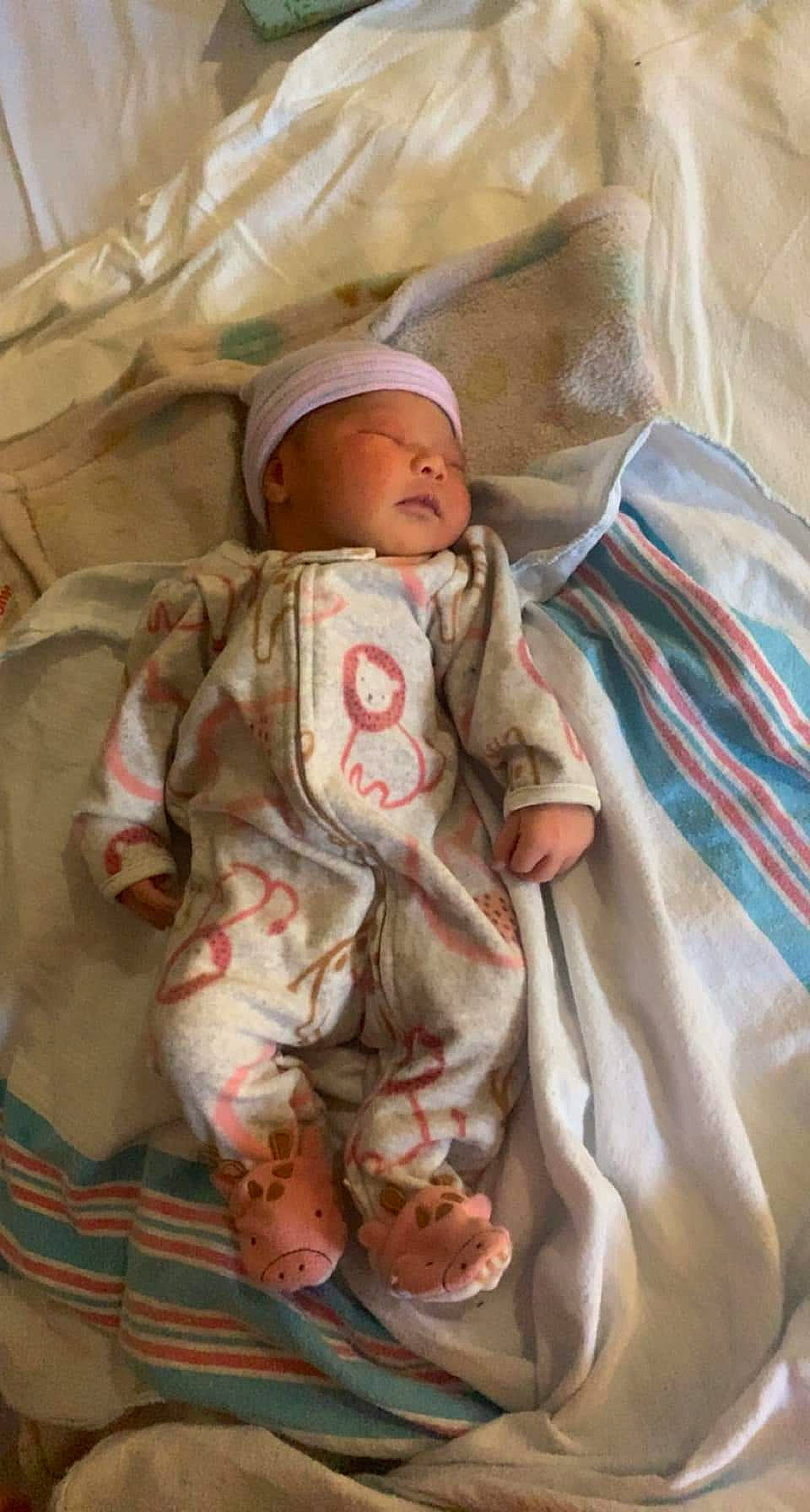 Khalia joined the competition — help win amazing prizes! baby, baby_products, baby_safety, baby_sleeping, baby_toddler_clothing, bedding, bedtime, blanket, carmine, cheek, child, comfort, infant_bed, linens, pattern, peach, person, room, sleep, sleeve