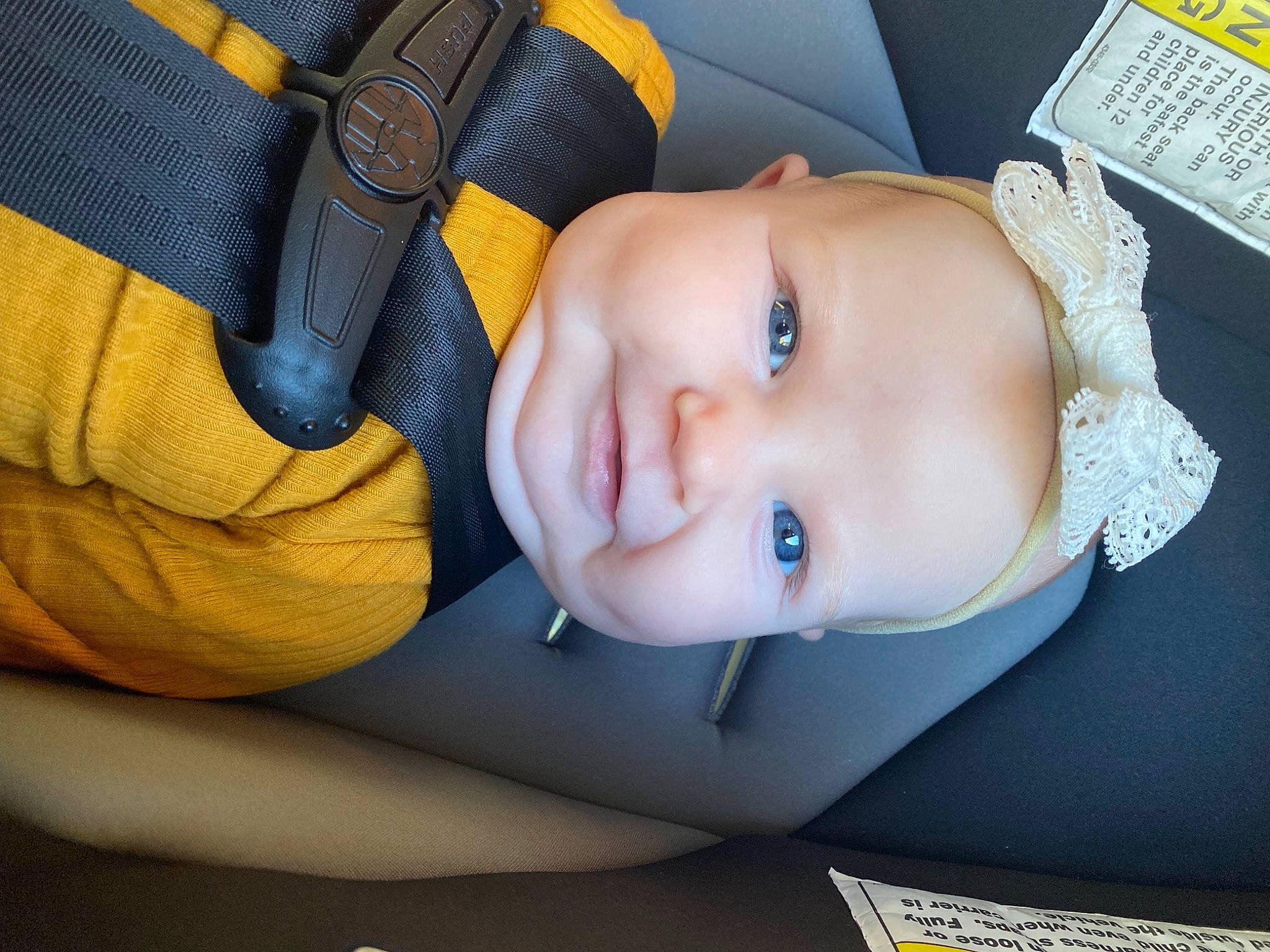 Hazely joined the competition — help win amazing prizes! baby, baby_products, baby_toddler_clothing, car_seat, cheek, child, comfort, cool, electric_blue, eyebrow, fashion_accessory, flash_photography, fun, happy, headgear, pattern, person, sitting, skin, smile