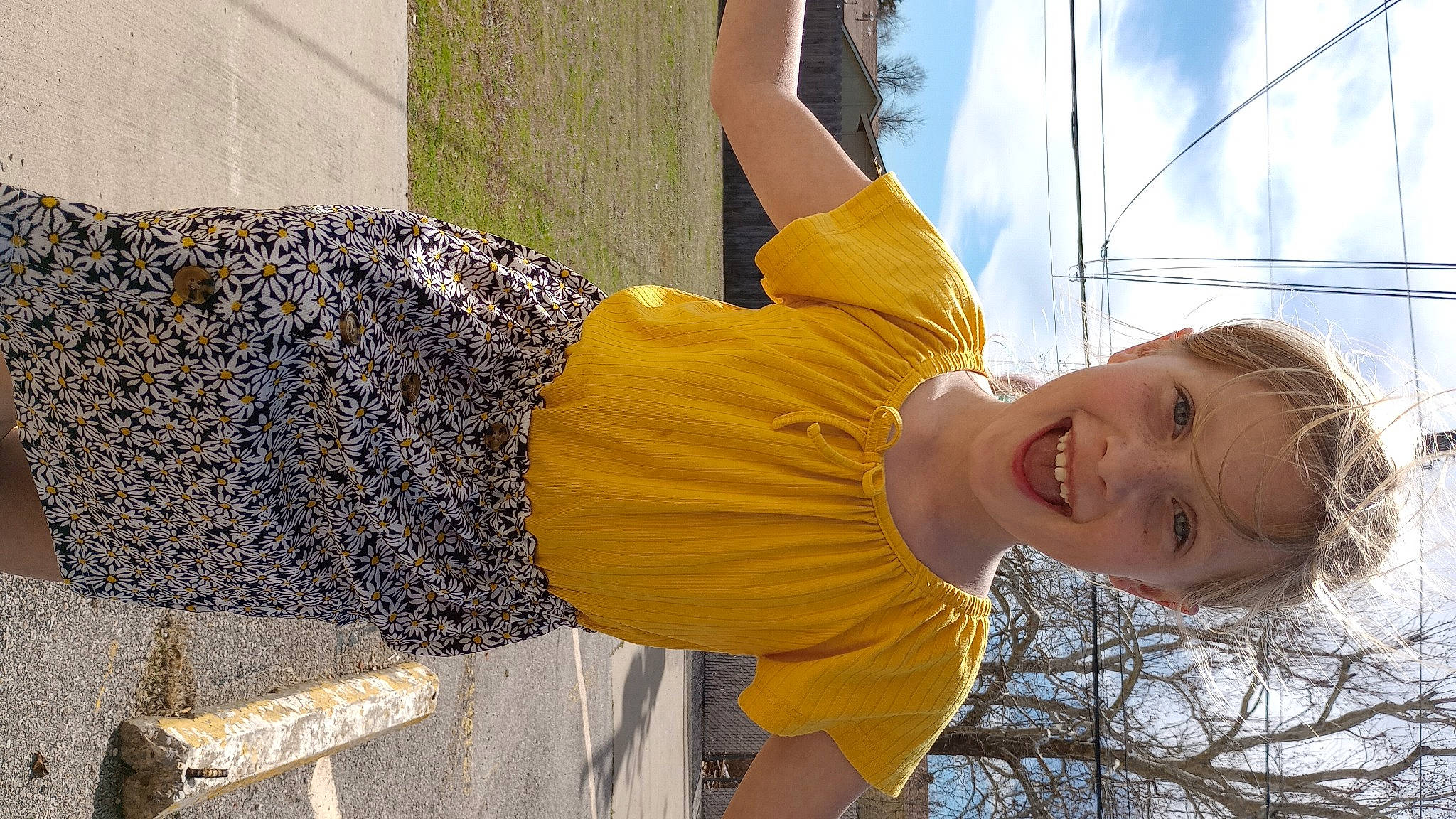 Alice joined the competition — help win amazing prizes! arm, child, cloud, elbow, eyewear, fun, grass, happy, human_leg, joy, leisure, people_in_nature, person, shoulder, sky, smile, t_shirt, thigh, tree, trunk