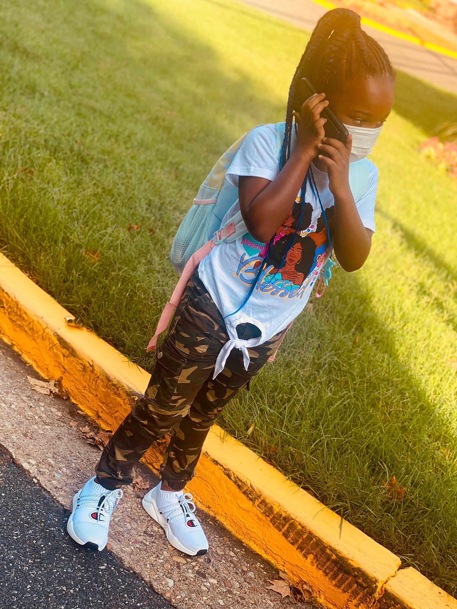 Zariah joined the competition — help win amazing prizes! asphalt, baseball_cap, cool, electric_blue, eyewear, fun, grass, happy, human_leg, knee, leisure, people_in_nature, person, player, recreation, sneakers, sports, sportswear, street_fashion, t_shirt