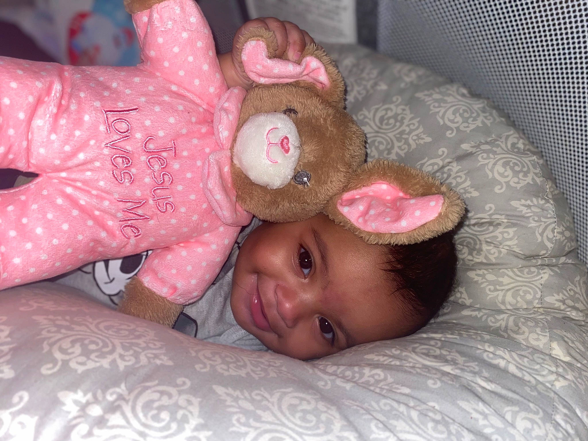 Skye joined the competition — help win amazing prizes! baby, bedding, bedtime, cheek, child, comfort, flesh, foot, human_body, joy, leg, linens, lip, nail, nose, person, pink, skin, smile, stuffed_toy
