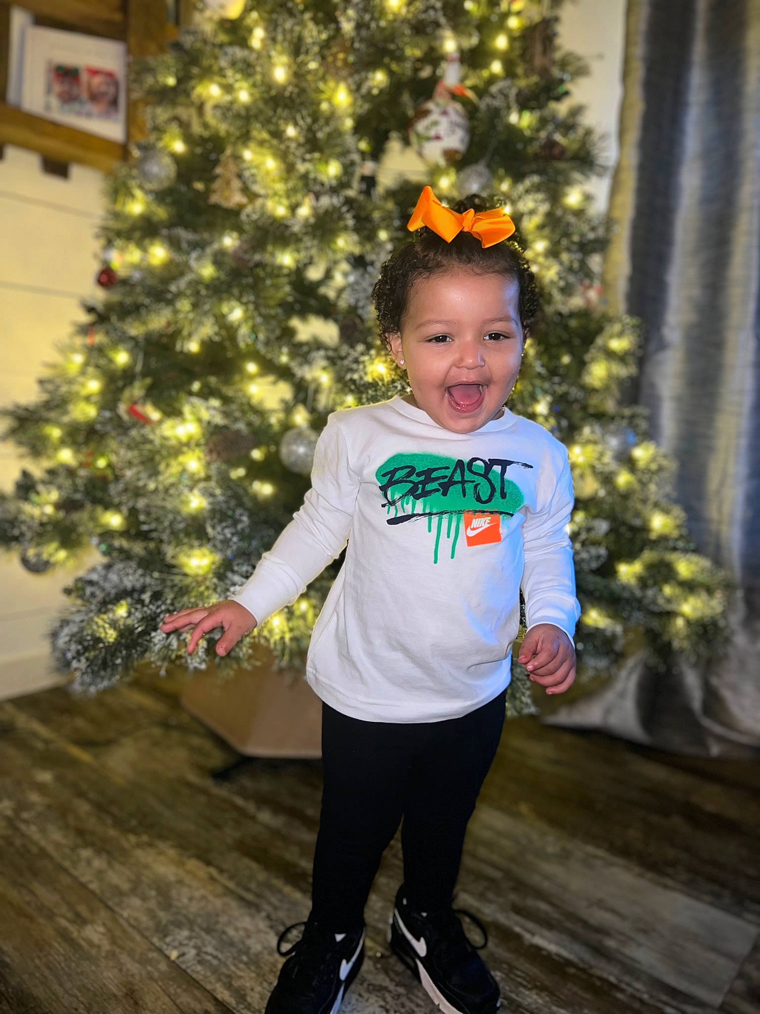 Haizley joined the competition — help win amazing prizes! baby_toddler_clothing, child, christmas, christmas_decoration, christmas_ornament, christmas_tree, conifer, electric_blue, event, fashion_accessory, fun, hairstyle, happy, holiday, person, sleeve, sportswear, t_shirt, toddler, tree
