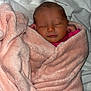 newborn, baby, blanket, pink, sleeping, wrapped, cozy, infant, soft, bed, bedding, peaceful, cute, face, person, child, resting, warm, toddler, indoors